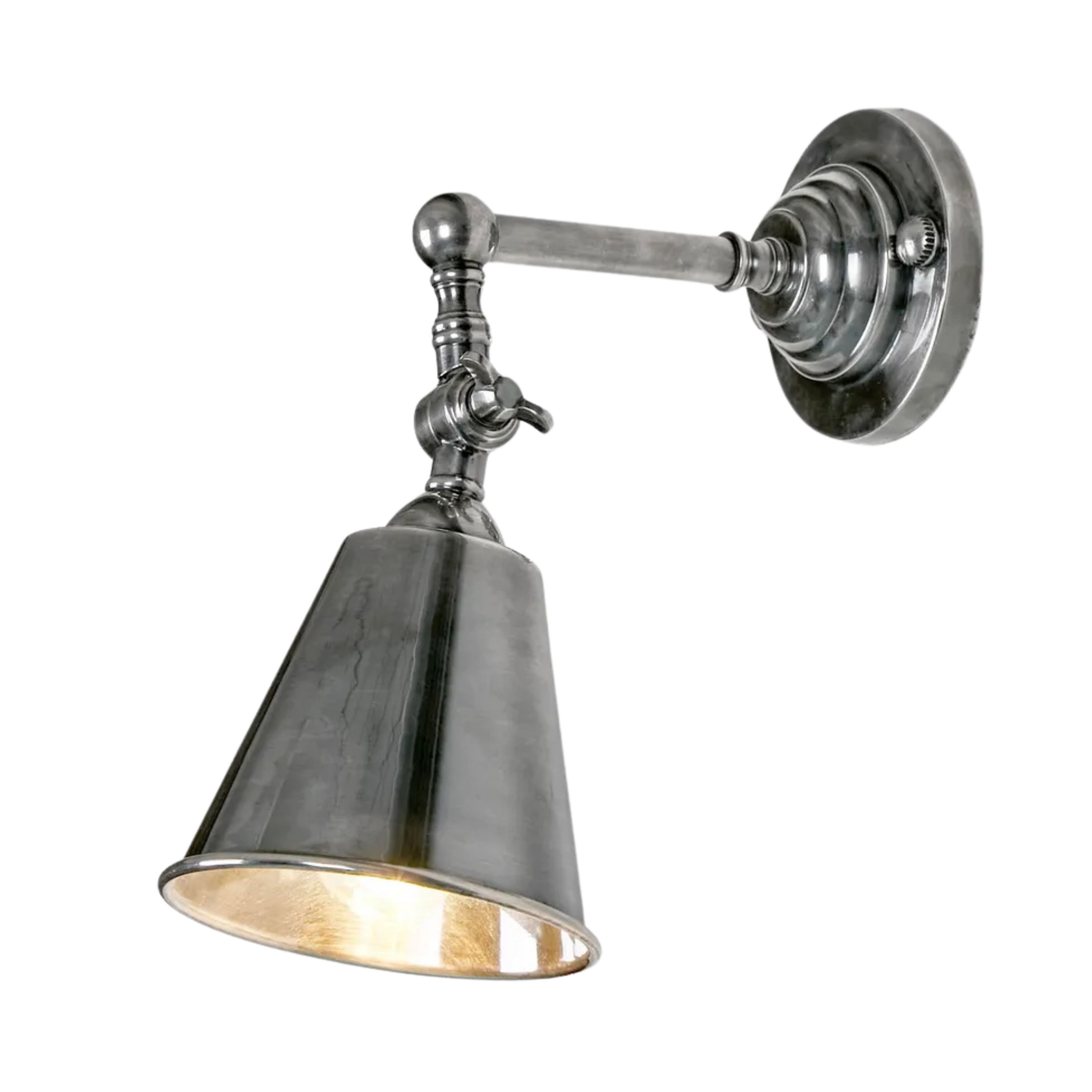 Ulysses Antique Silver Metal Wall Lamp