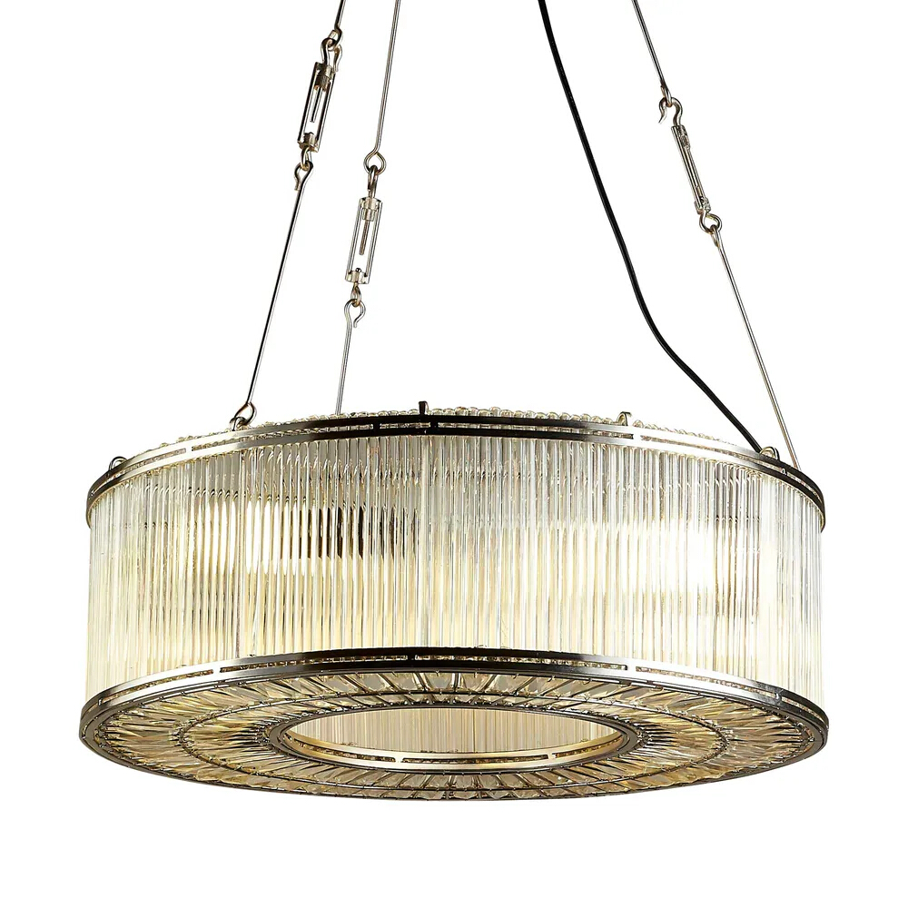 Verra Nickel Ring Glass Pendant Chandelier