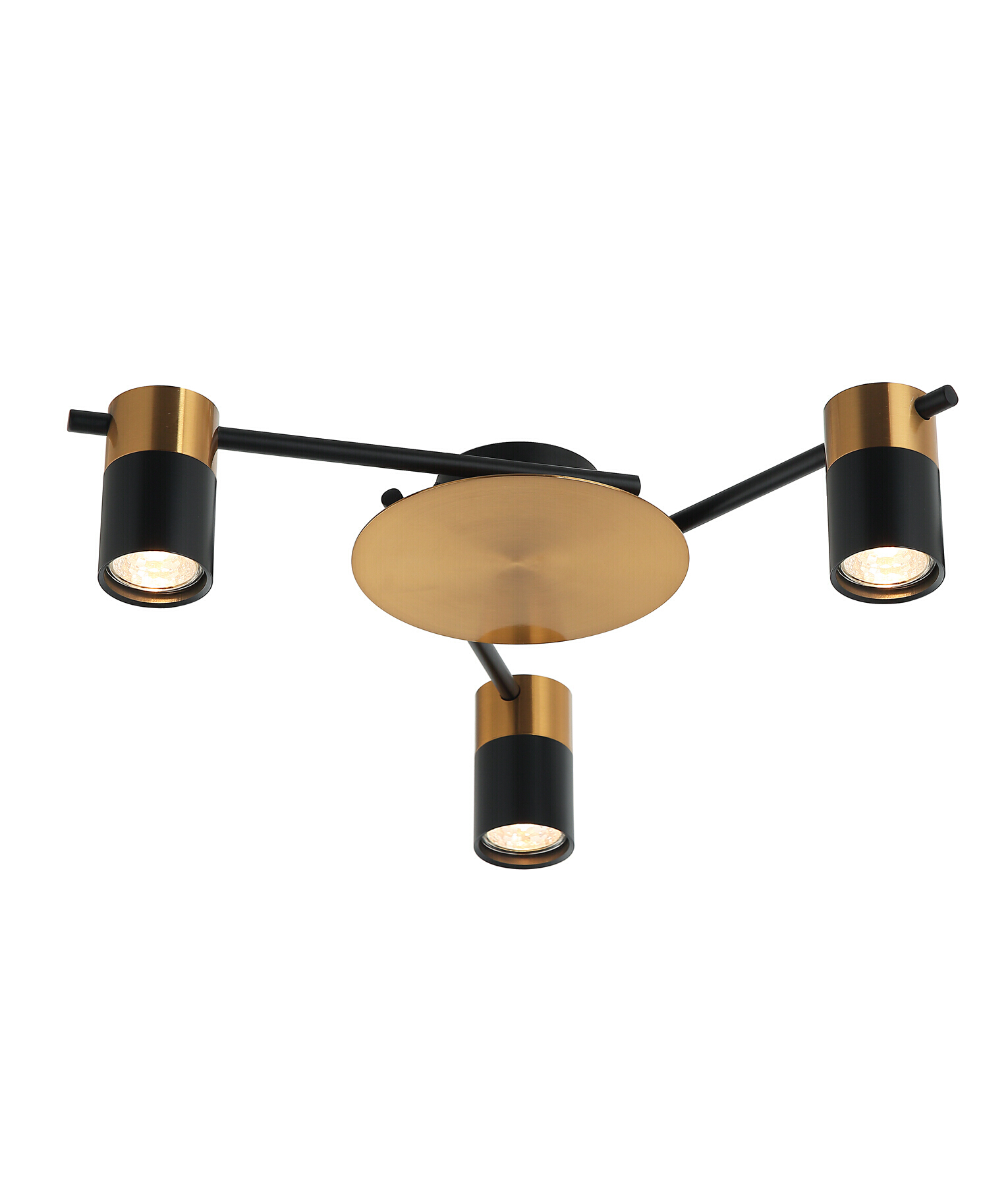 Stacy Adjustable 3 Light Brass and Black Ceiling Light