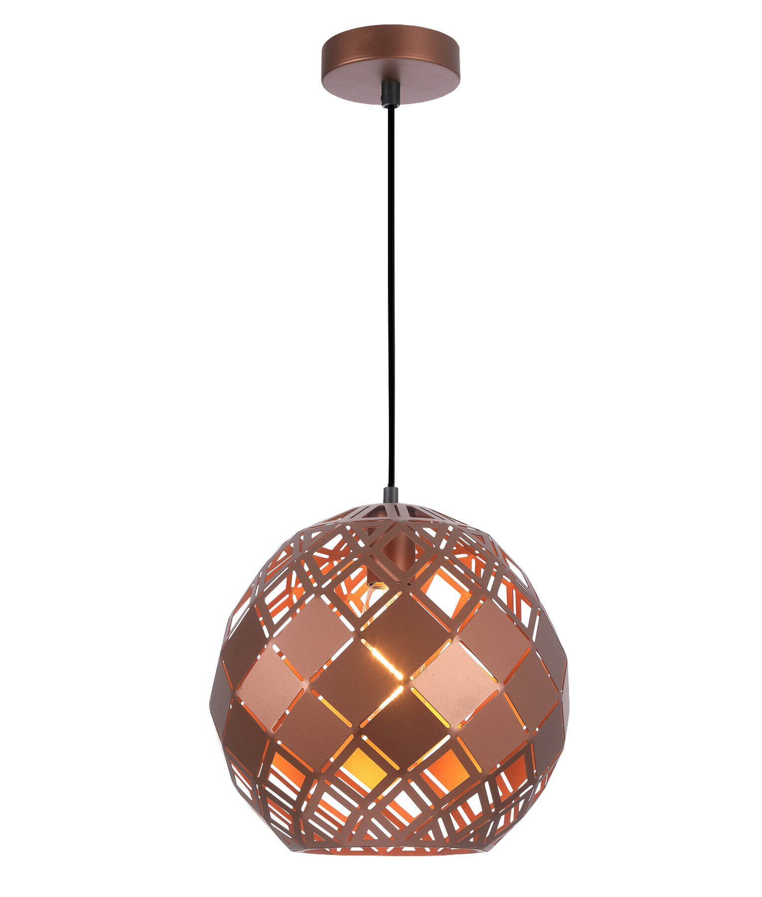 Therese Coffee Tile Round Pendant Light