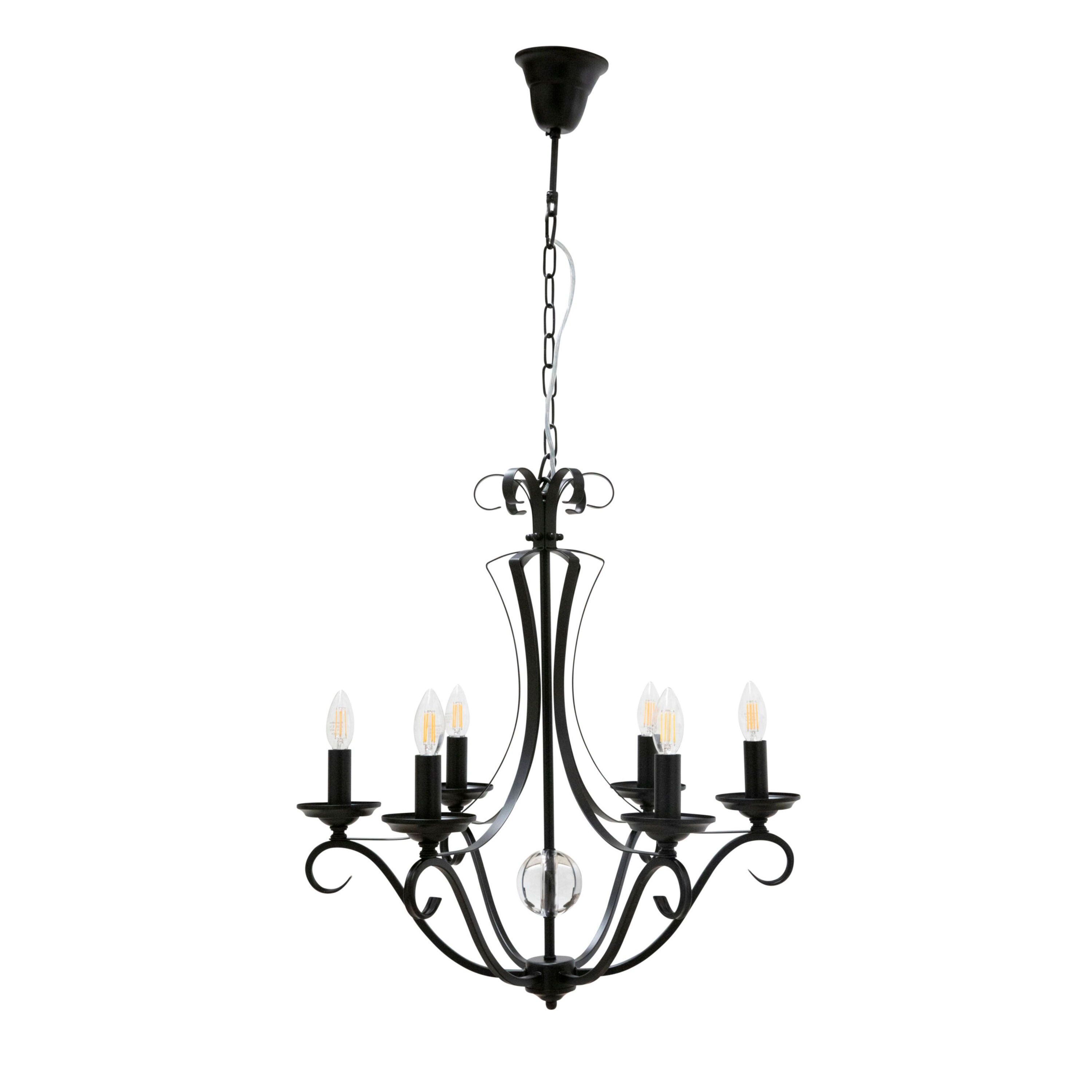 Rosemont 6 Light Black Candelabra Chandelier