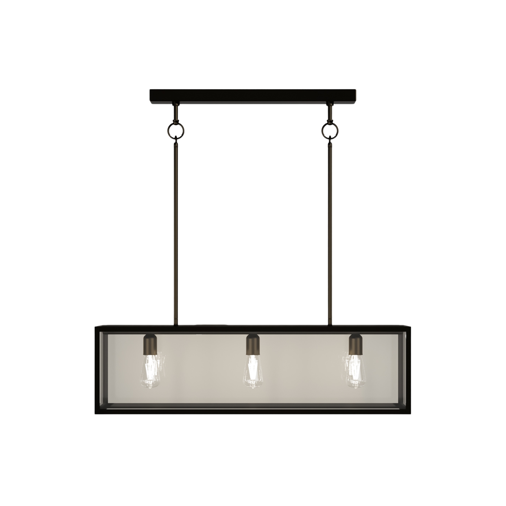 Dover 3 Light Old Bronze Clear Glass Linear Pendant