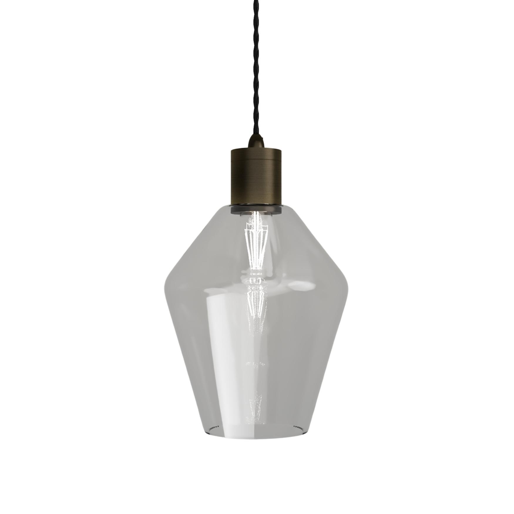 Parlour Iron Geo Clear Glass Pendant Light