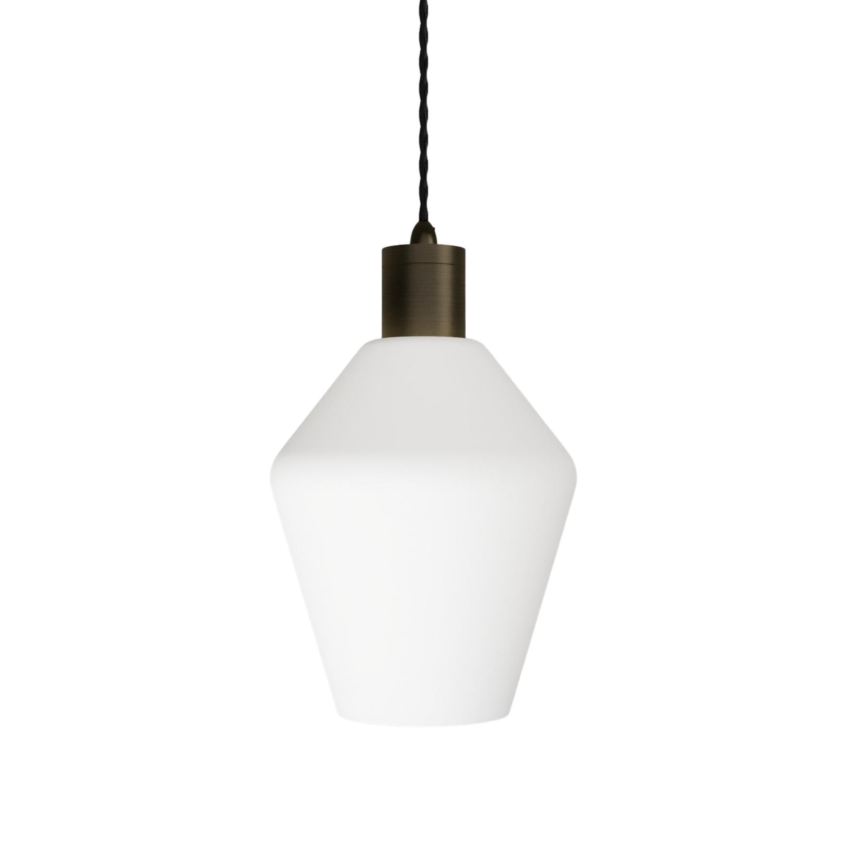 Parlour Iron Geo White Glass Pendant Light
