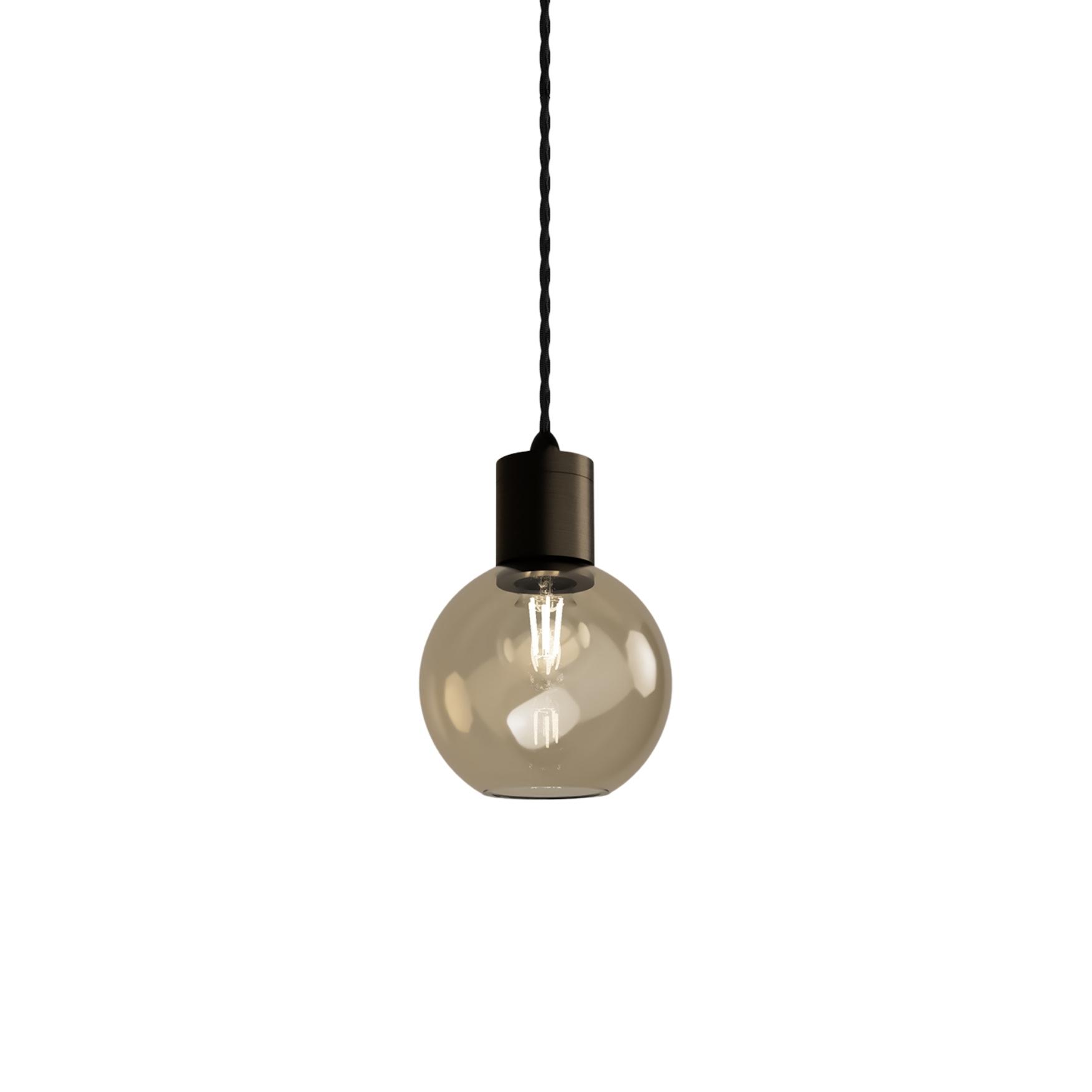 Parlour Iron Sphere Amber Glass Pendant Light
