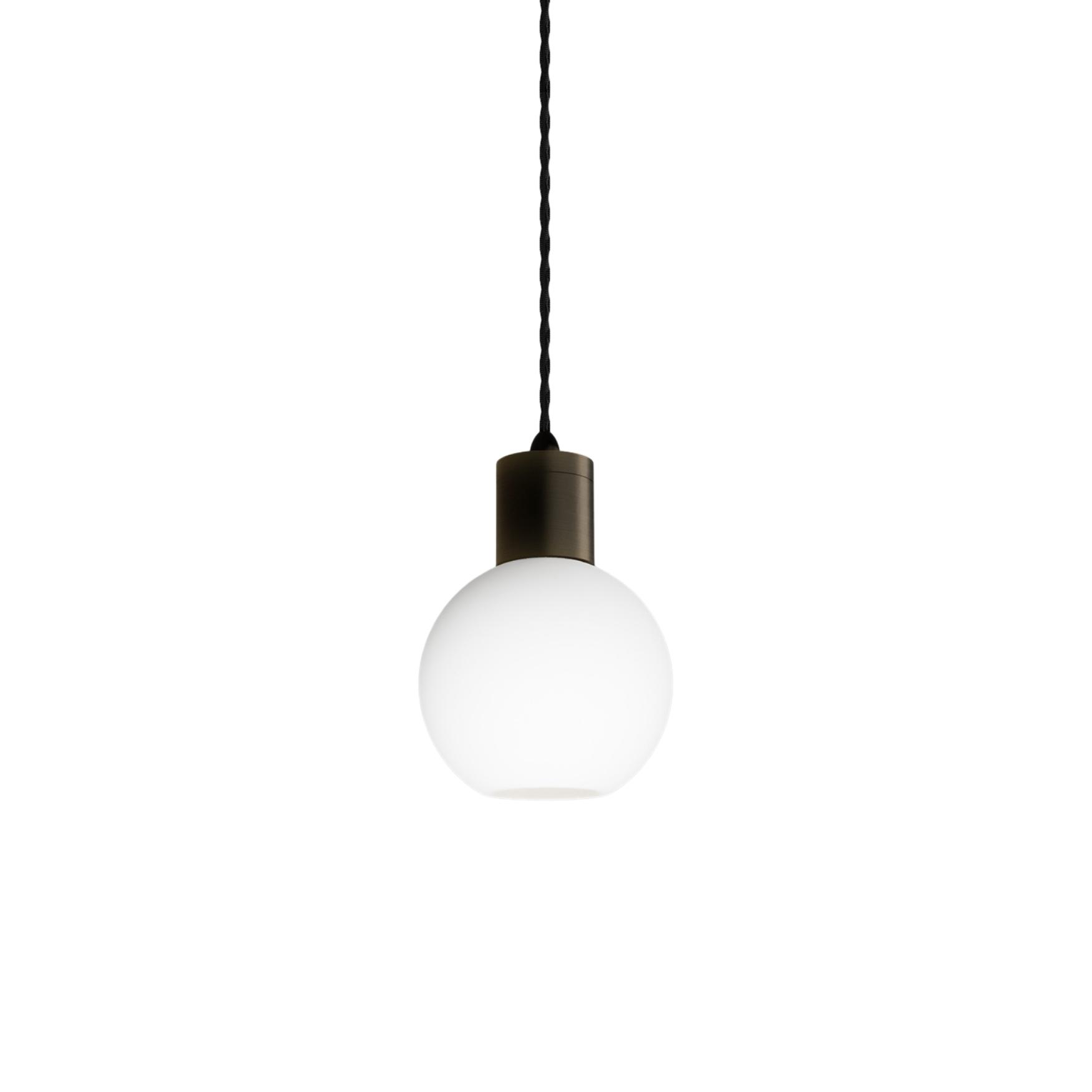 Parlour Iron Sphere White Glass Pendant Light