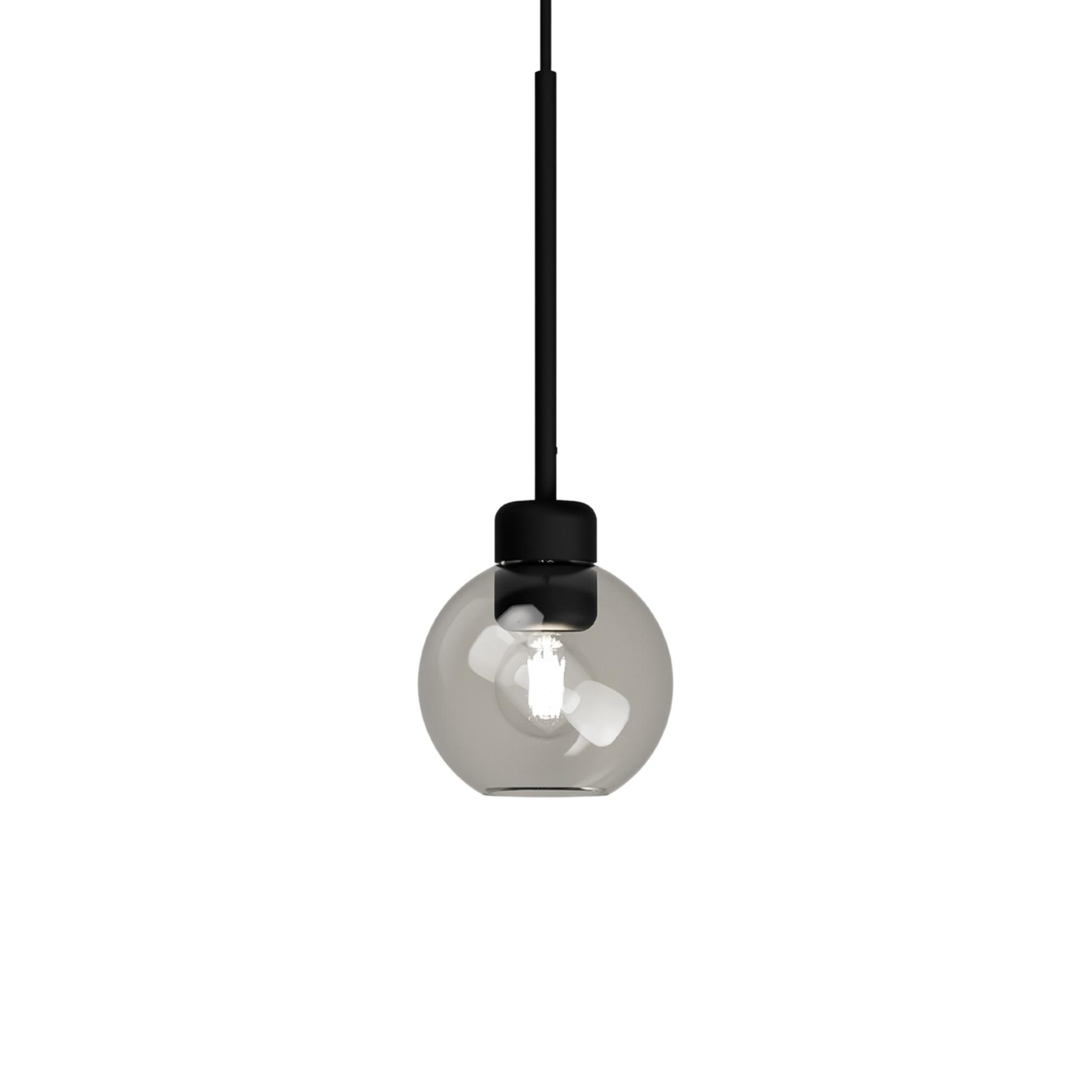 Parlour Lite Black Sphere Clear Glass Pendant Light