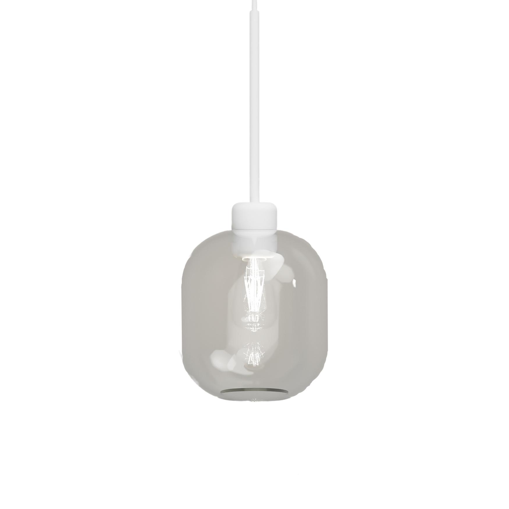 Parlour Lite Textured White Curve Clear Glass Pendant