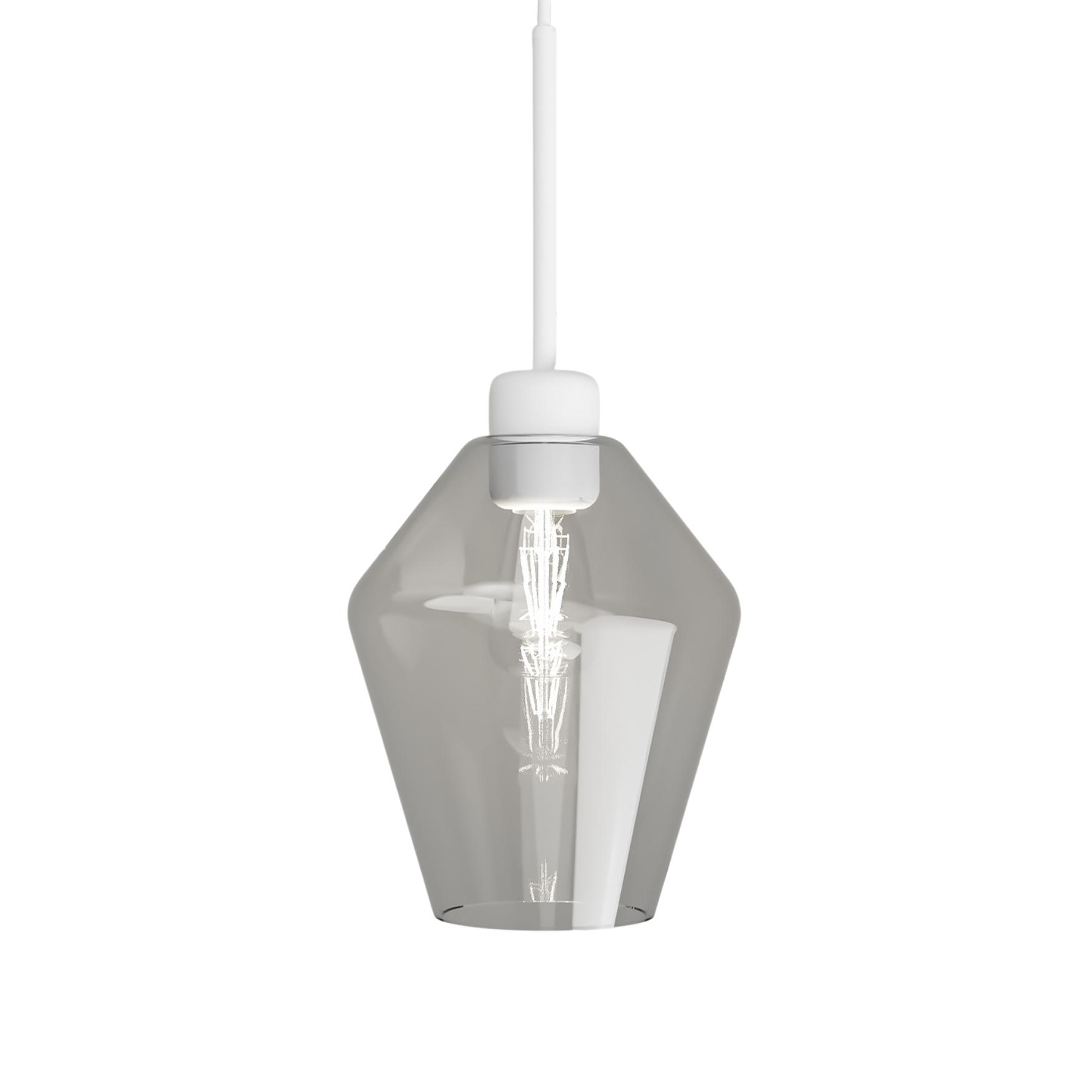 Parlour Lite White Geo Clear Glass Pendant Light