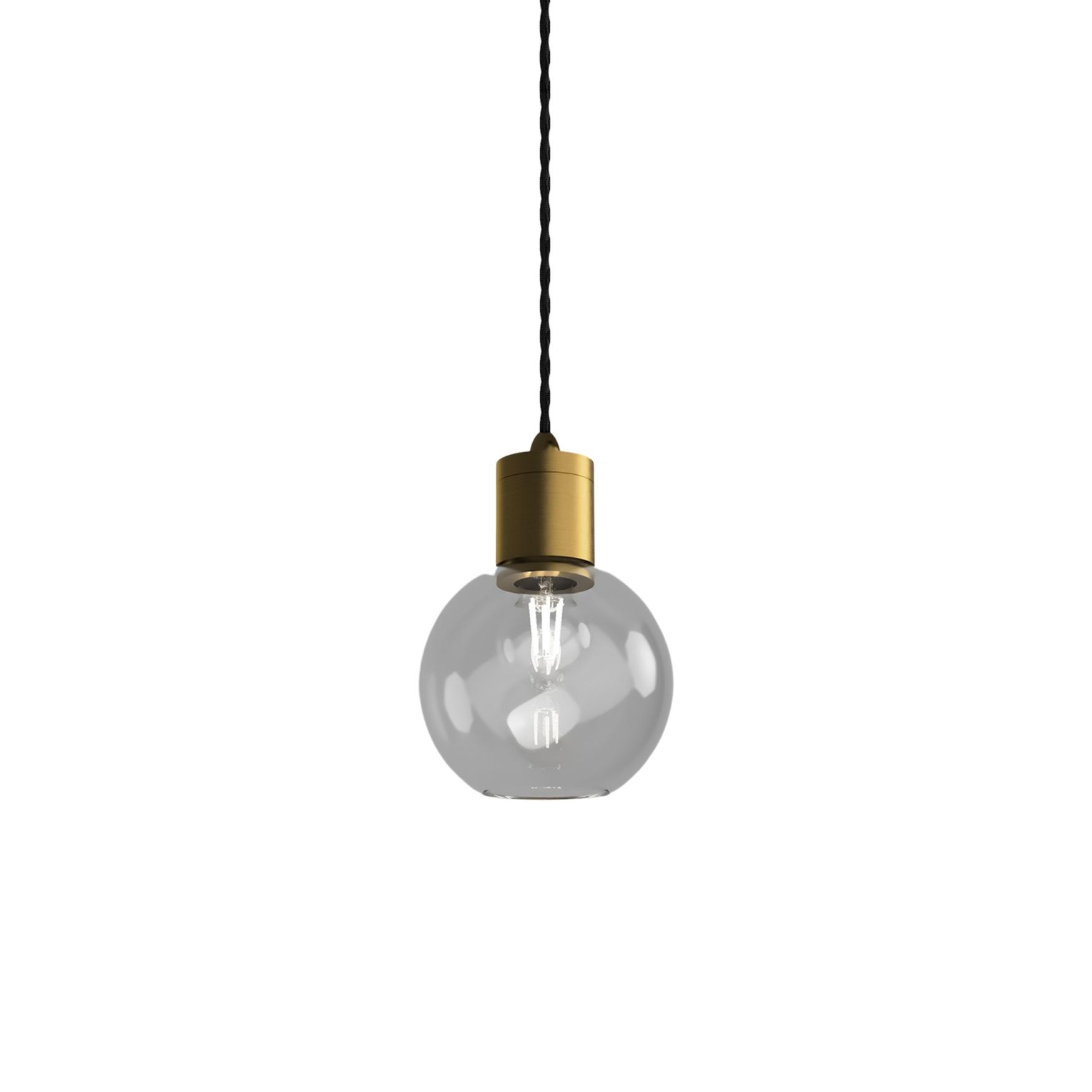 Parlour Old Brass Sphere Clear Glass Pendant Light