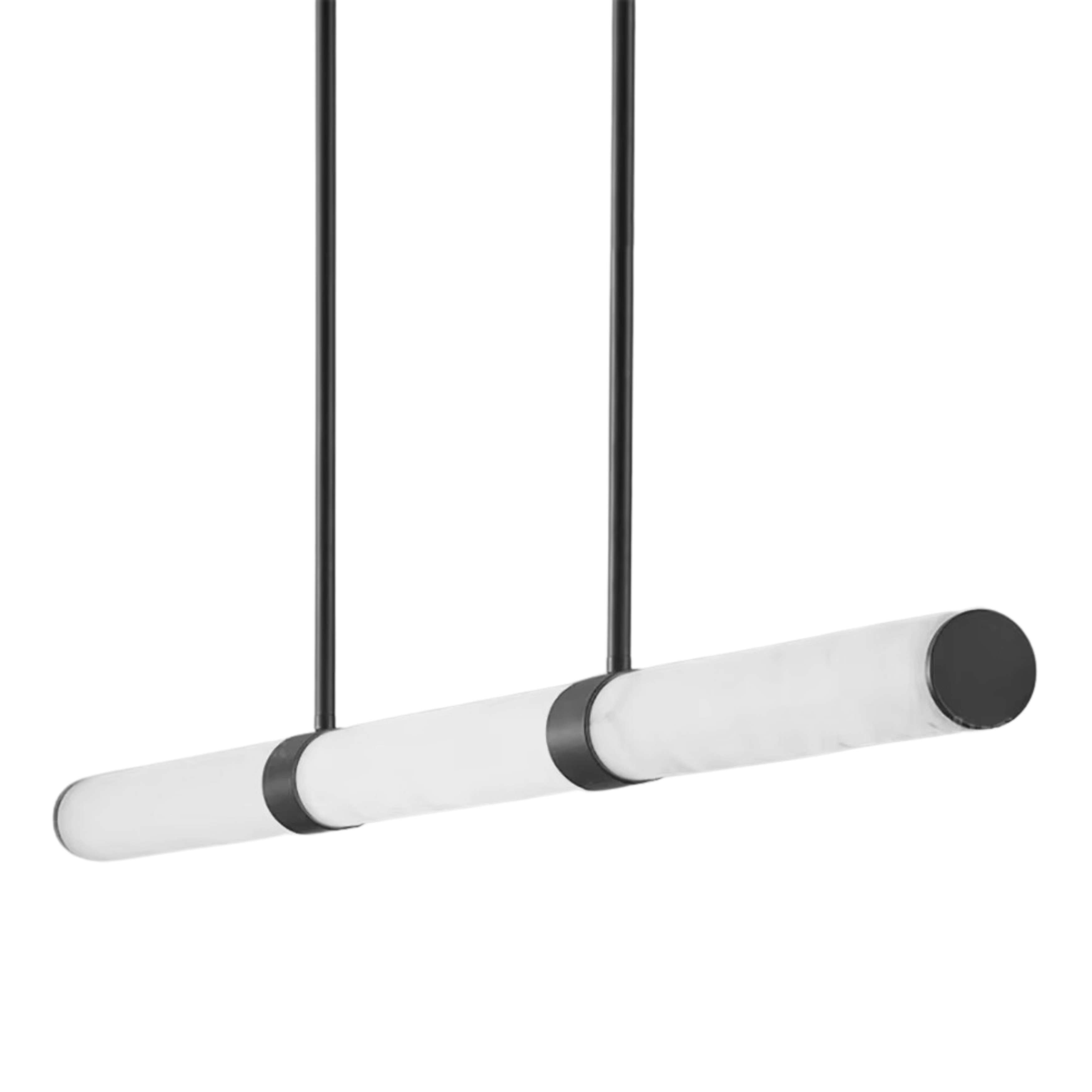 Pauline Black Long Bar Marble Pendant