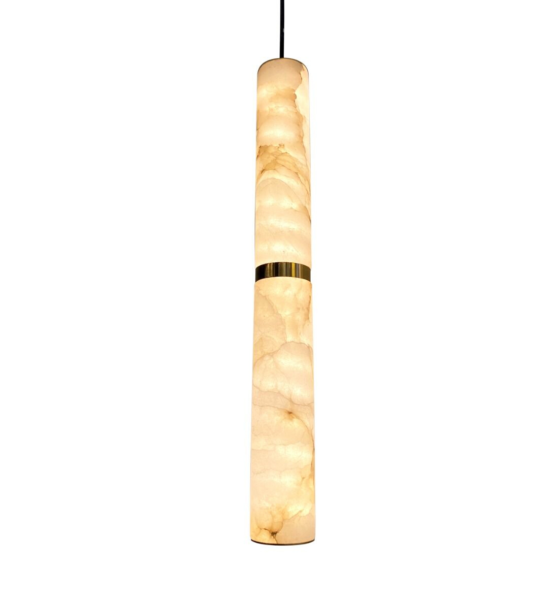 Pauline Gold Cylindrical Marble Pendant