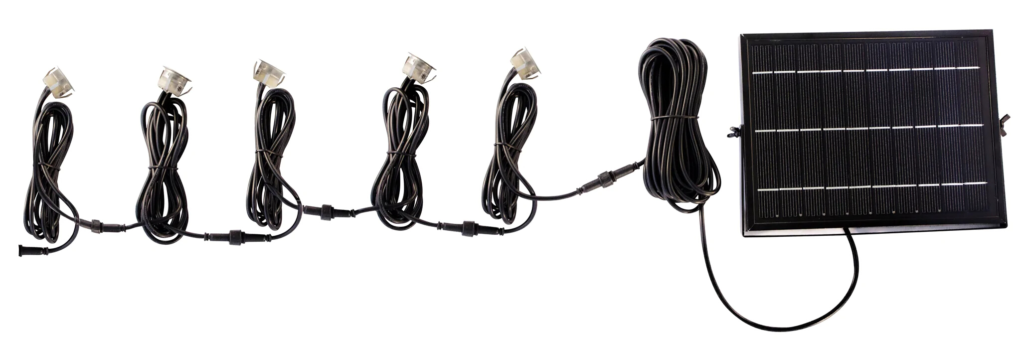 Solar Powered Deck In-Ground Lighting Kit - 5 Light Pack
