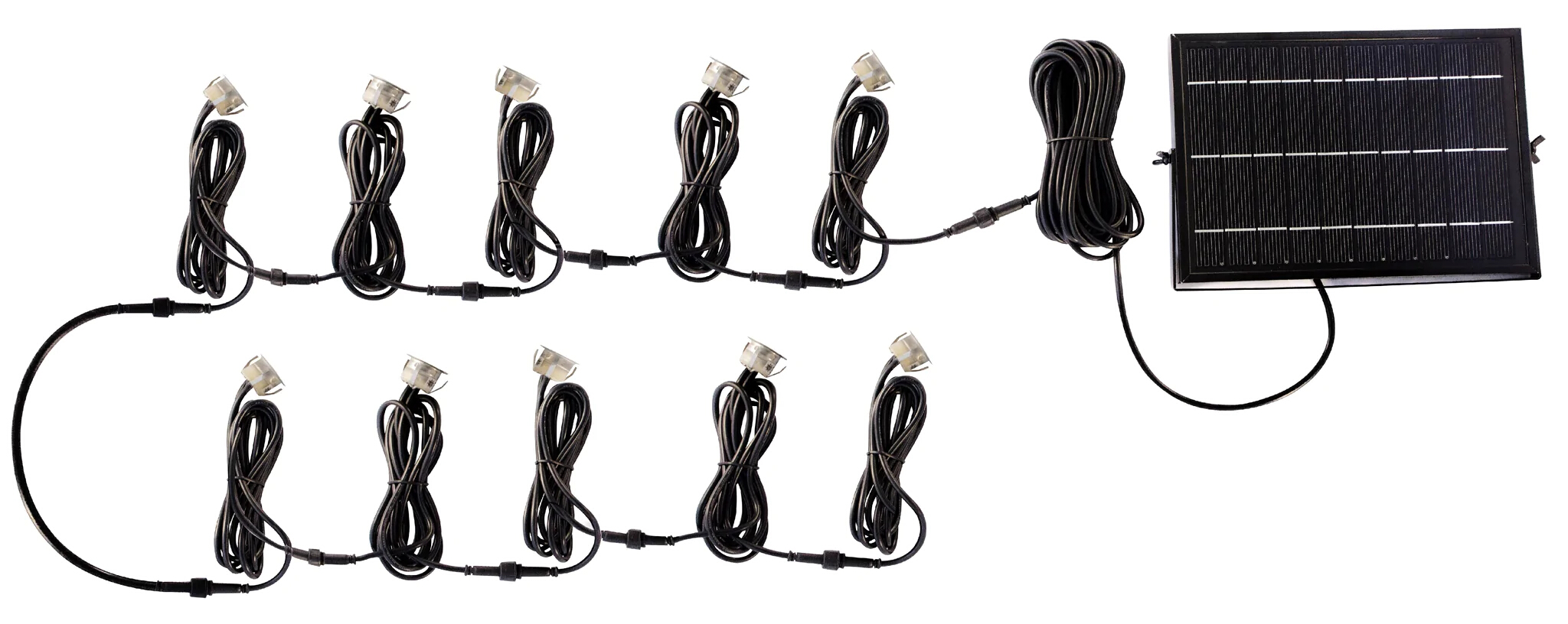 Solar Powered Deck In-Ground Lighting Kit - 10 Light Pack
