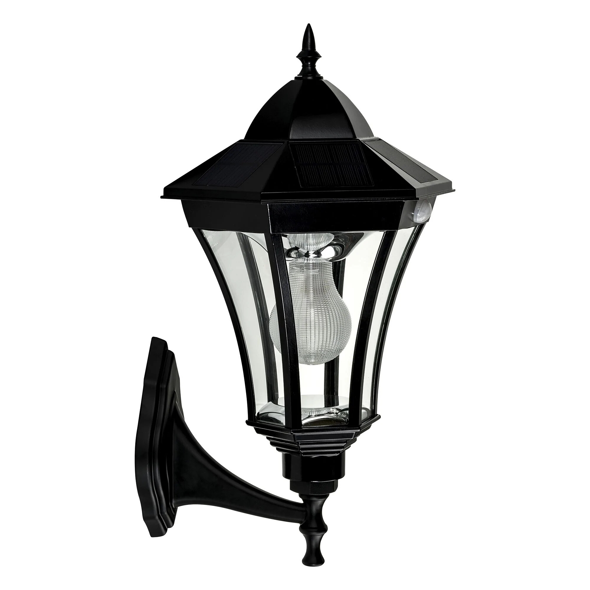 Leah Black Traditional Solar Wall Light with Motion Sensor