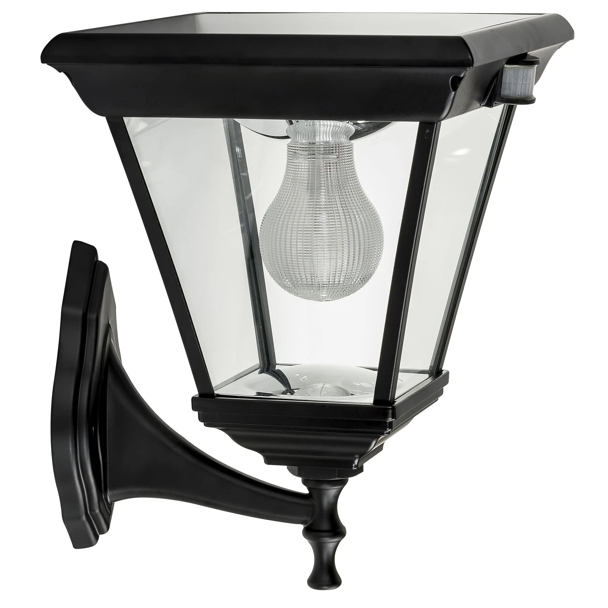 Claire Black Traditional Solar Wall Light with Motion Sensor
