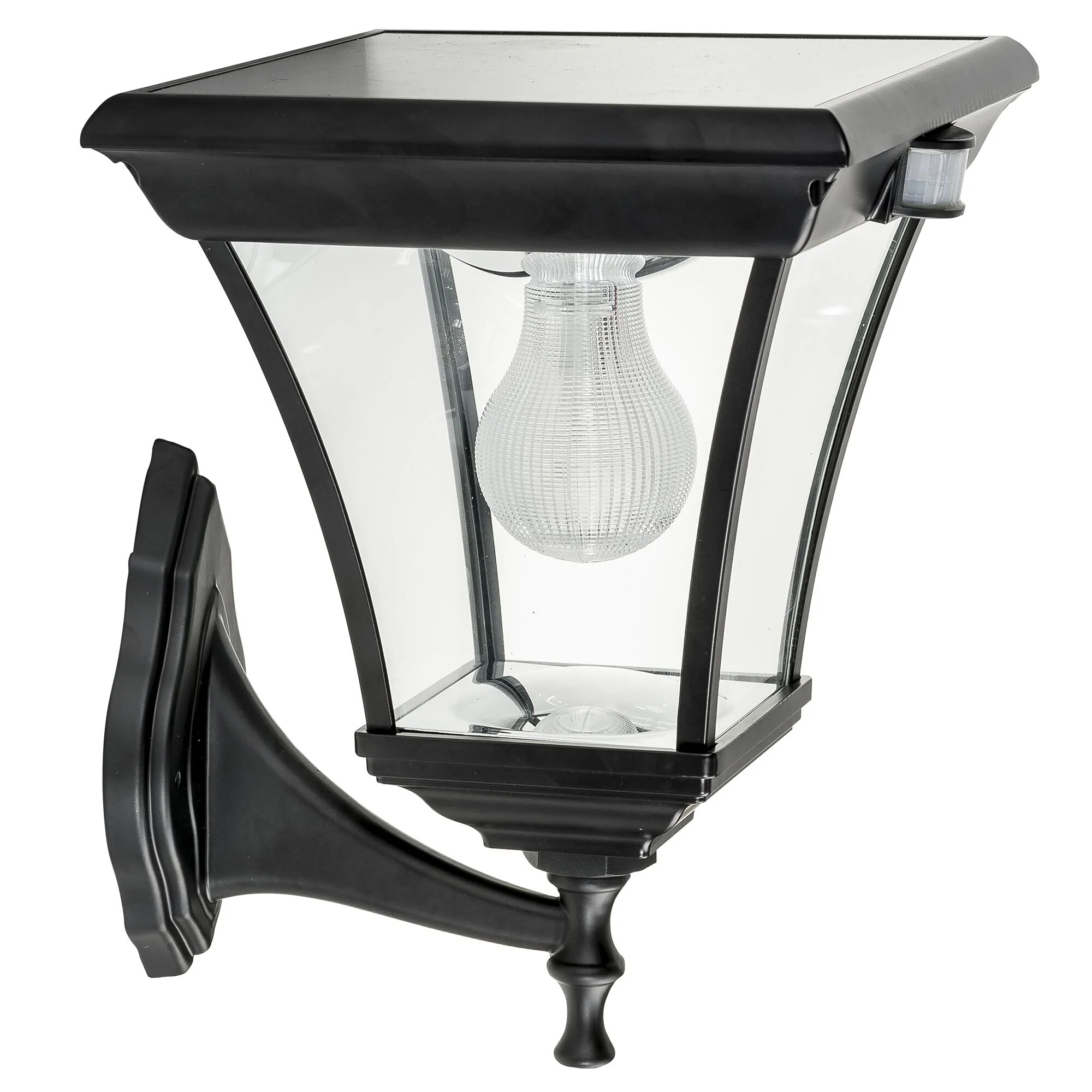Lawrence Black Traditional Solar Wall Light with Motion Sensor