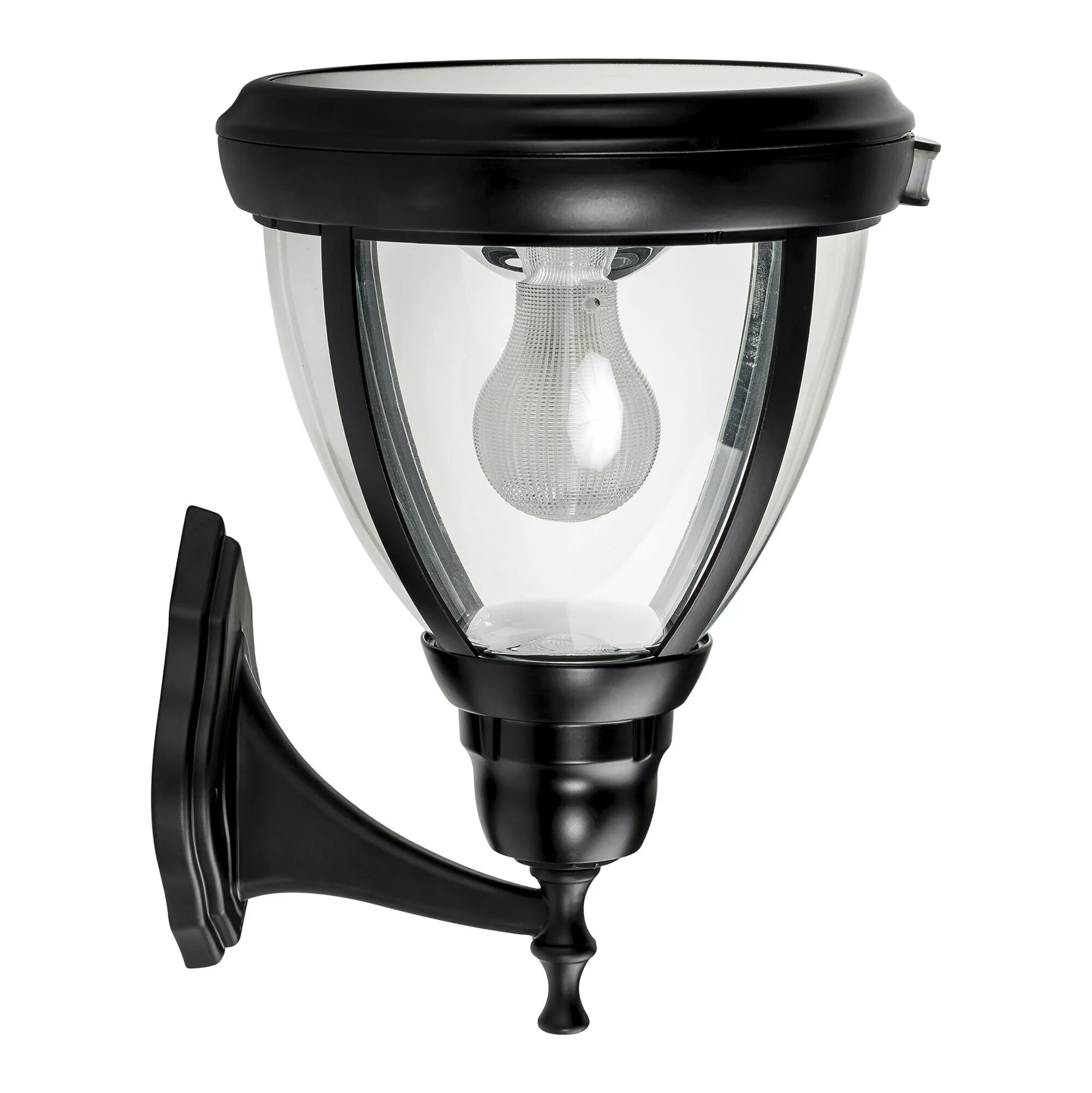 Jill Black Traditional Solar Wall Light with Motion Sensor
