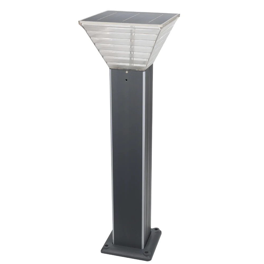August Grey Industrial Solar Bollard Light
