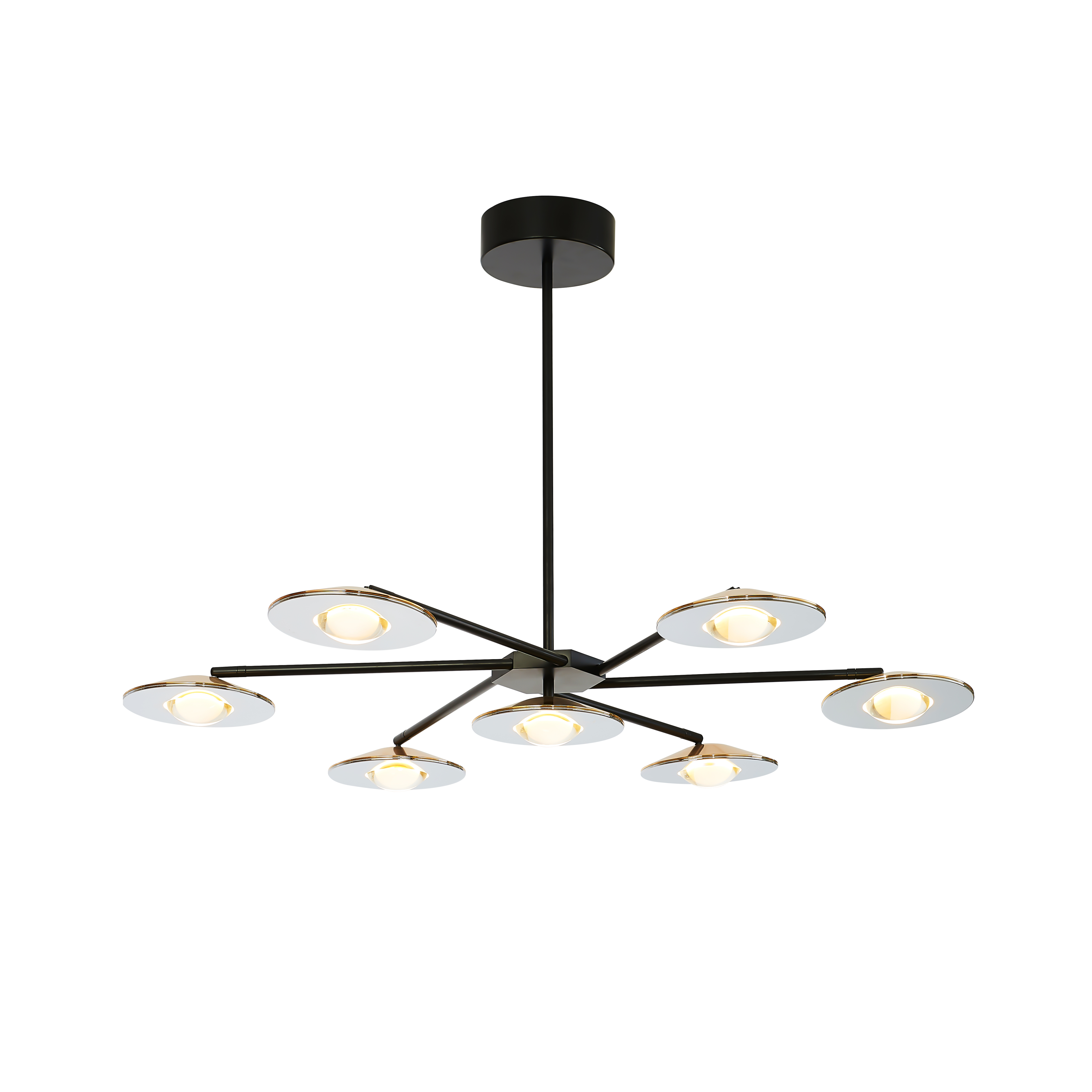 Roxanne 7 Light Brass Space Saucer Chandelier