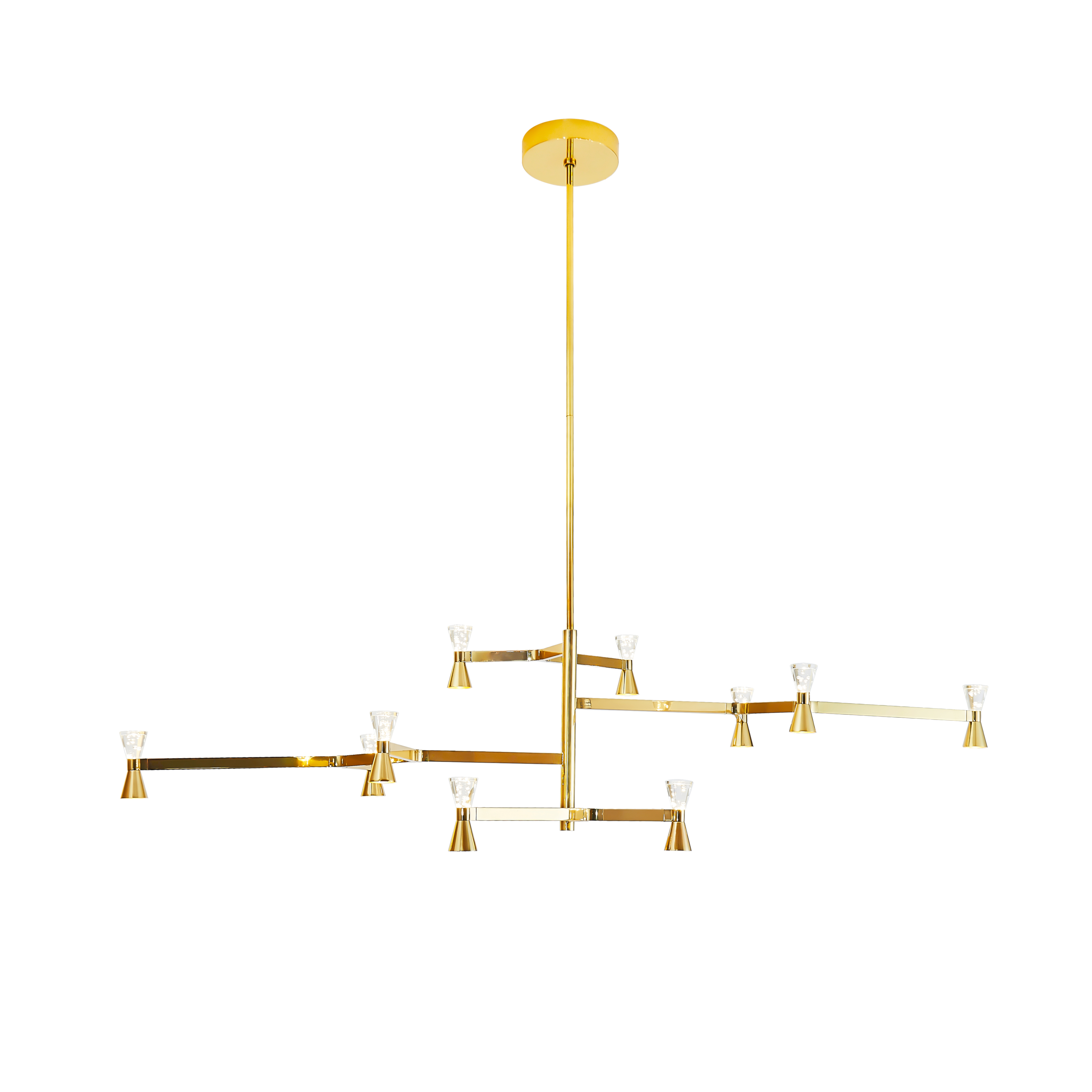 Trizo 10 Light Brass Chandelier
