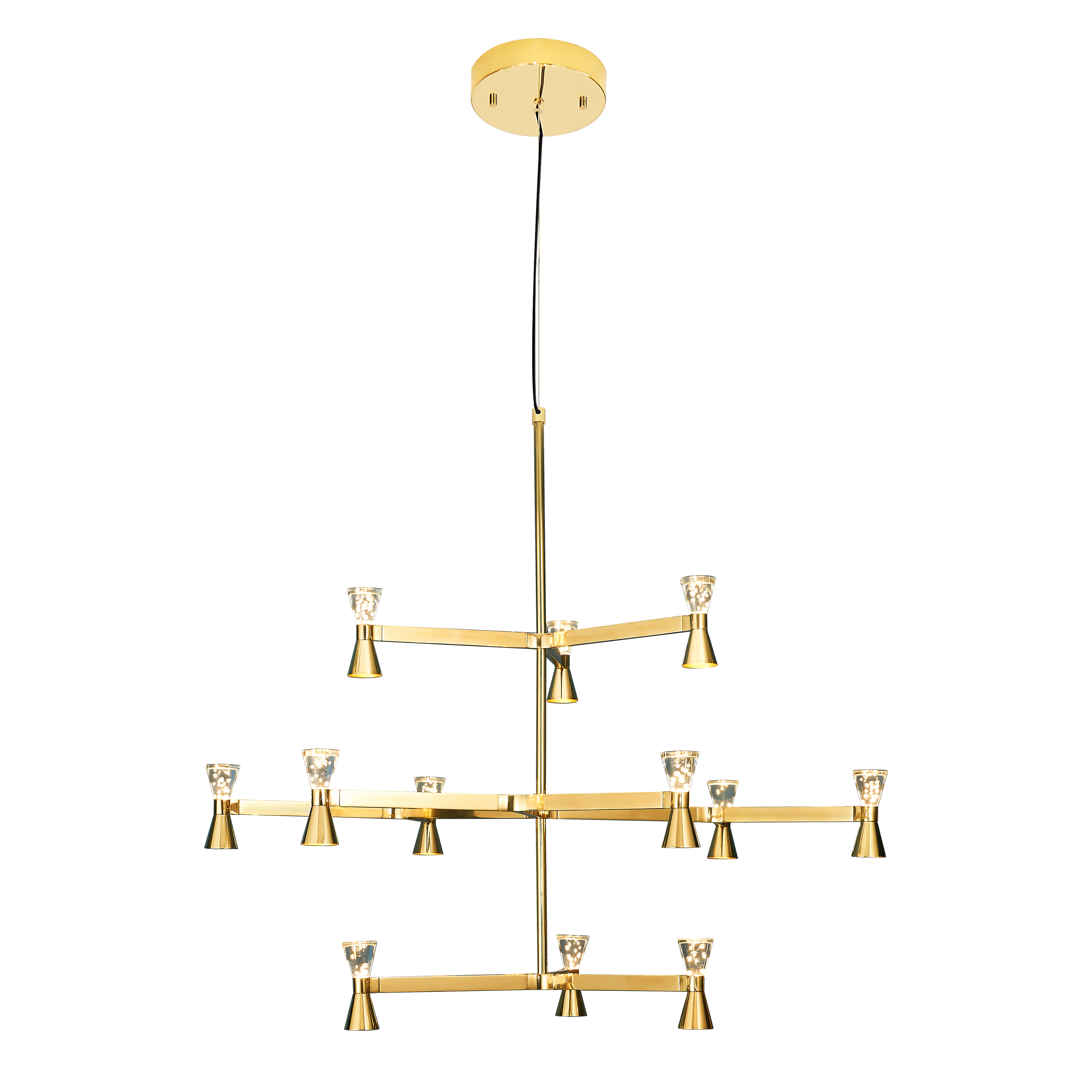 Trizo 12 Light Brass Chandelier