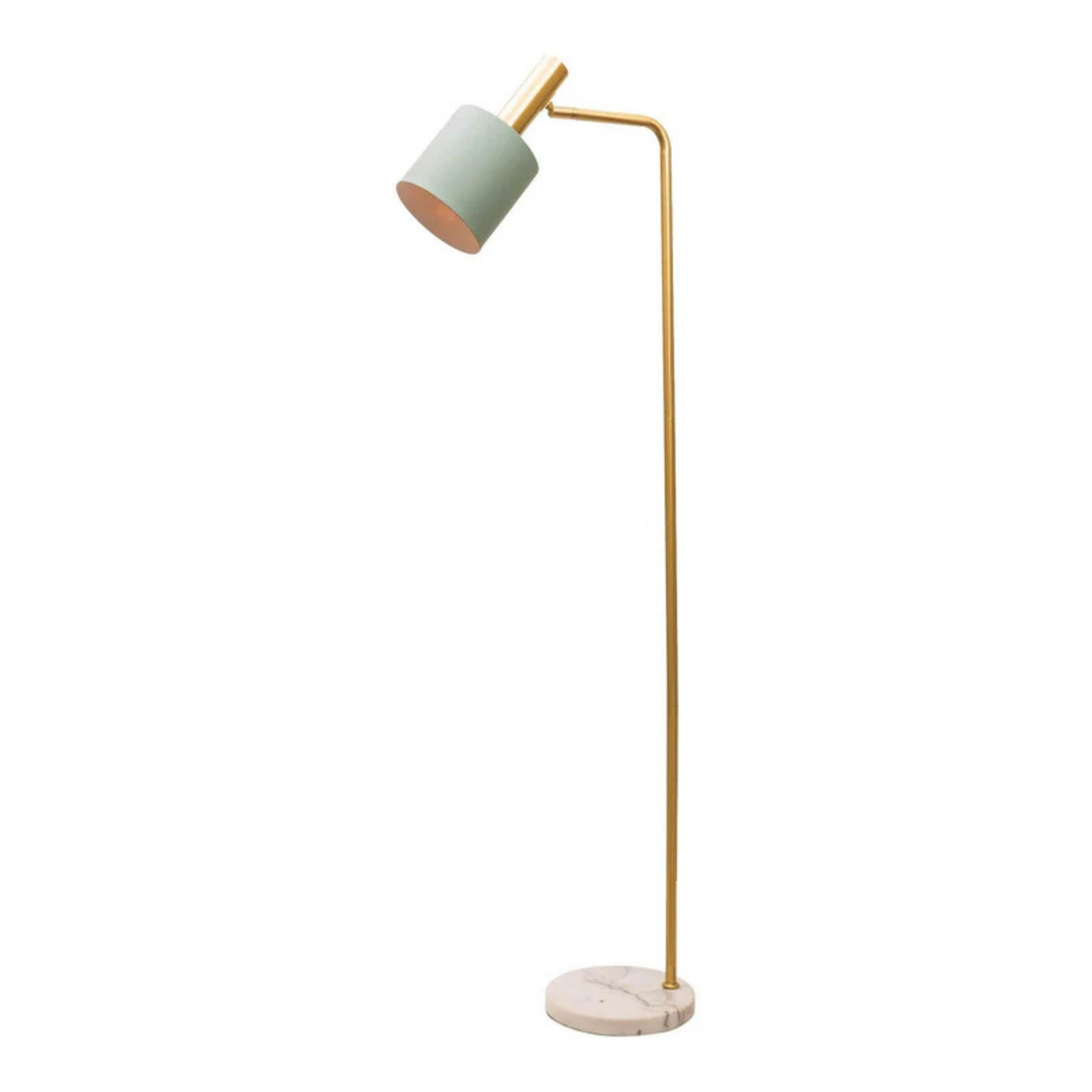 Denton Brass Green Floor Lamp