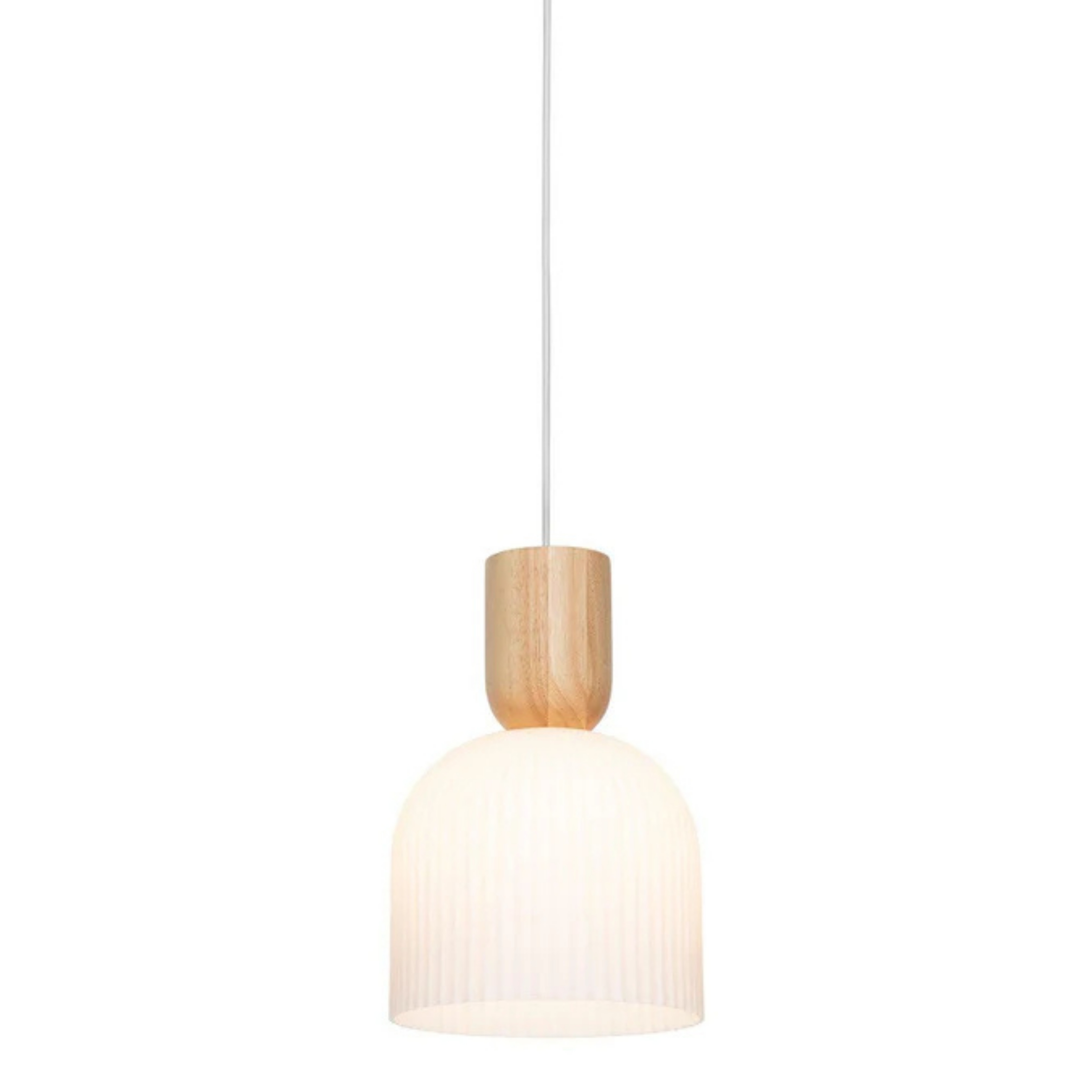Kravica White Ribbed Glass Pendant Light