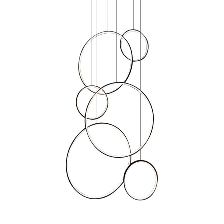 Black Rings Drop Pendant Chandelier