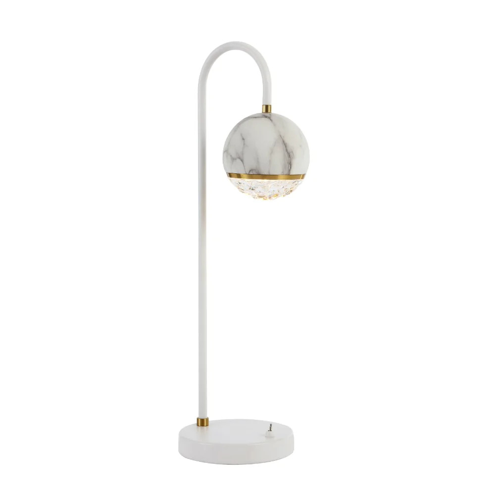 Odette White Marble Modern Table Lamp
