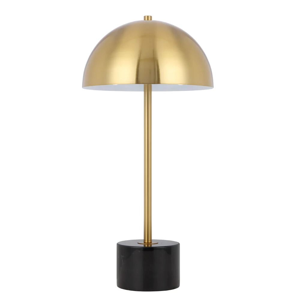 Durban Black Marble and Gold Dome Table Lamp