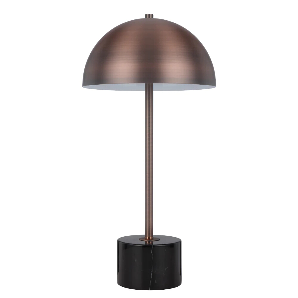Durban Black Marble and Bronze Dome Table Lamp