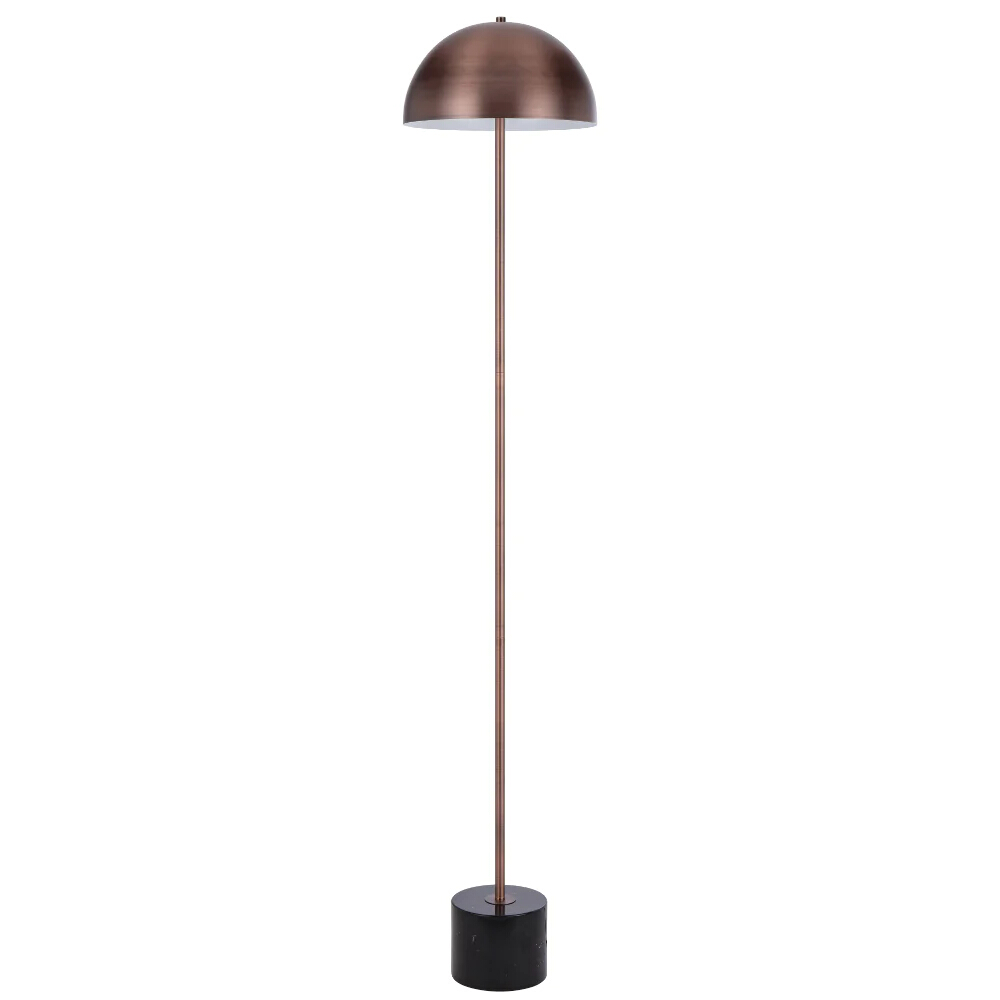 Durban Black Marble and Bronze Dome Floor Lamp