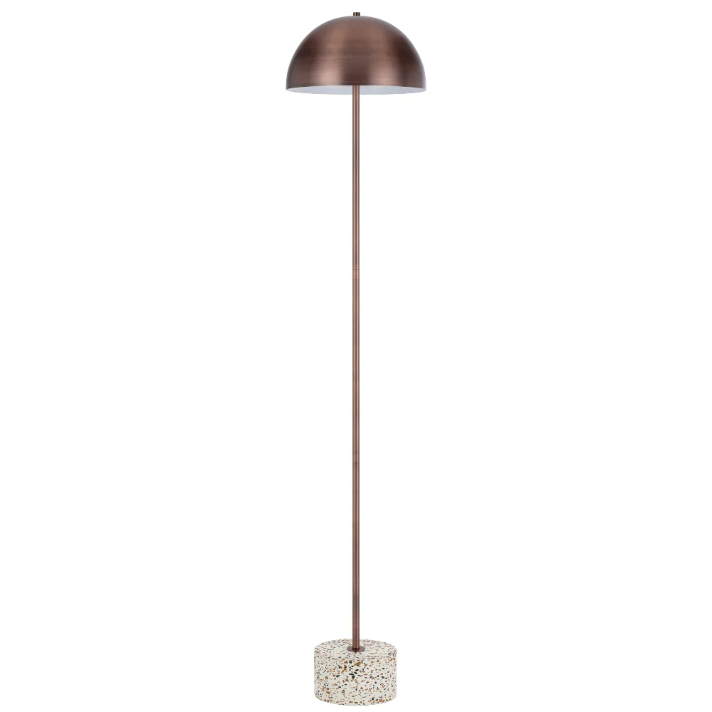 Durban White Terrazzo and Bronze Dome Floor Lamp