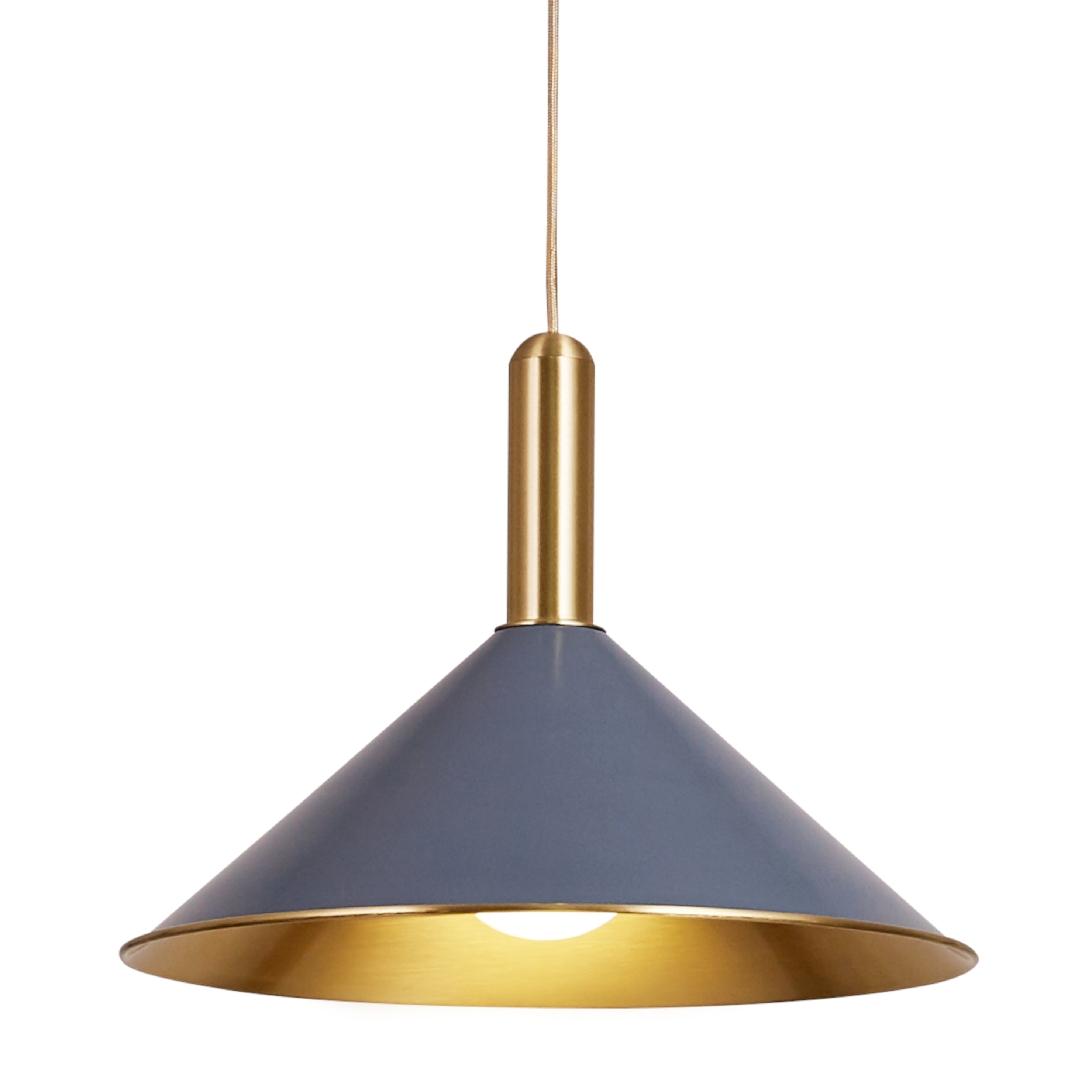 Channel Matt Grey Cone Pendant Light