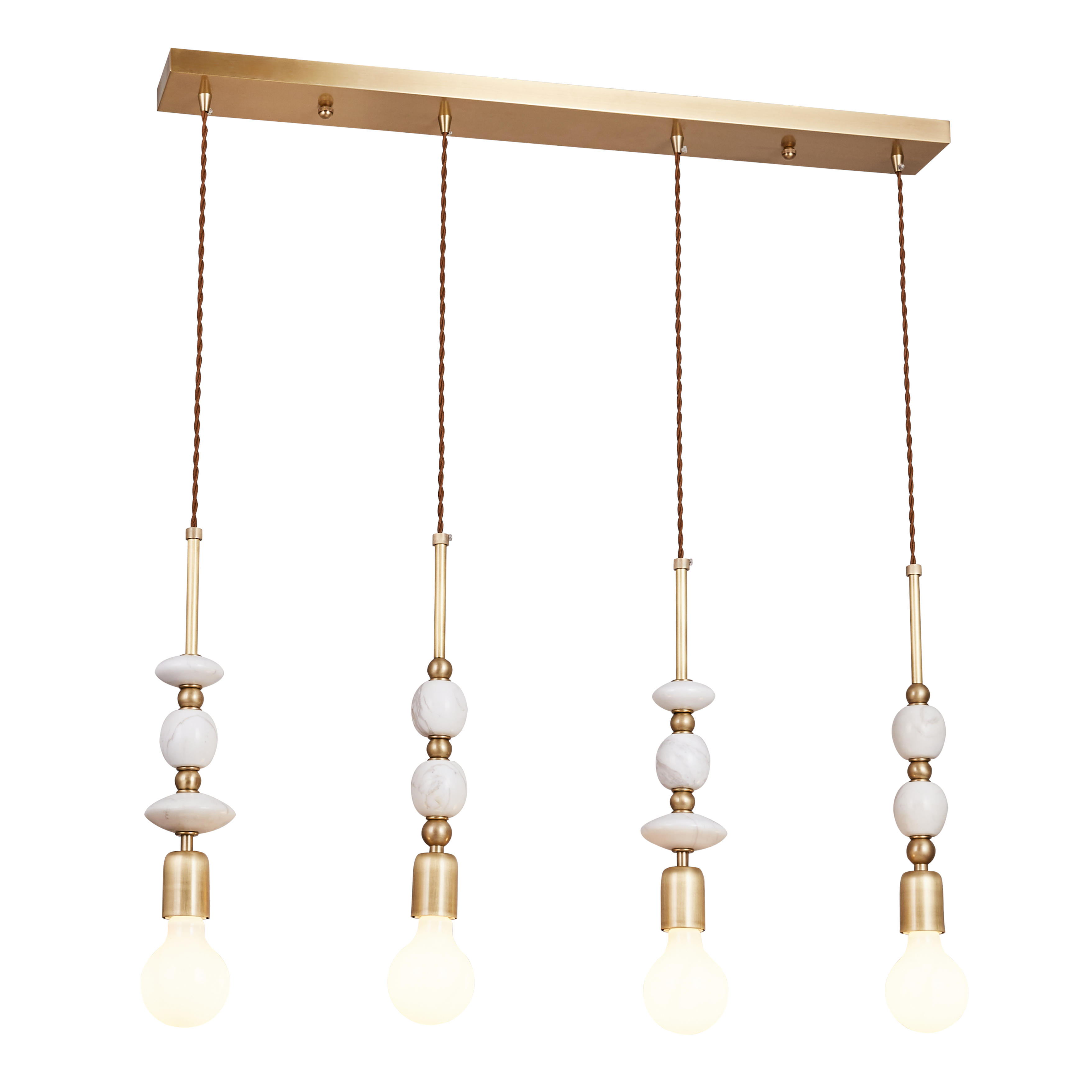Corsica Stone Brass Multi-Light Pendant