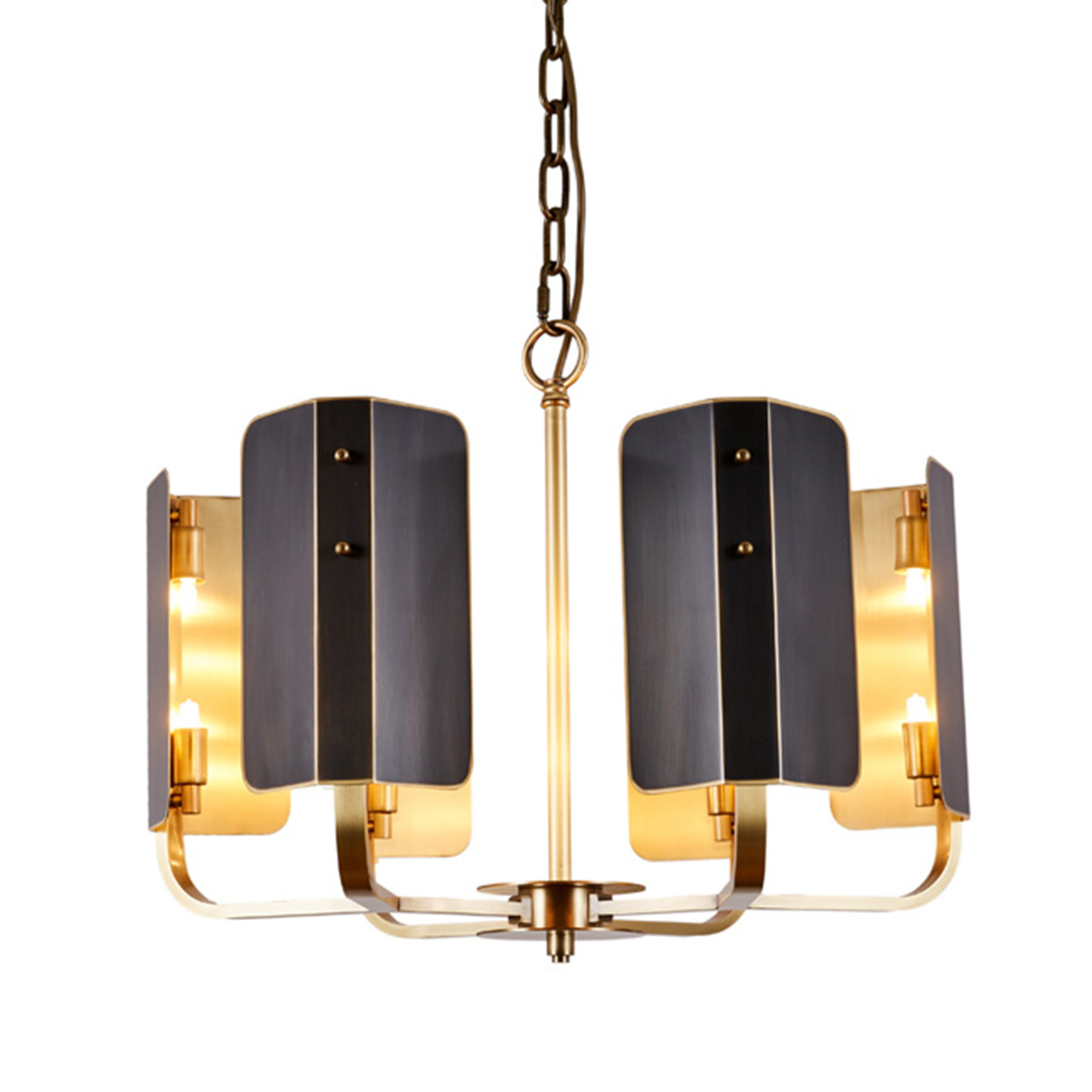 Courtney Black and Brass Contemporary Chandelier