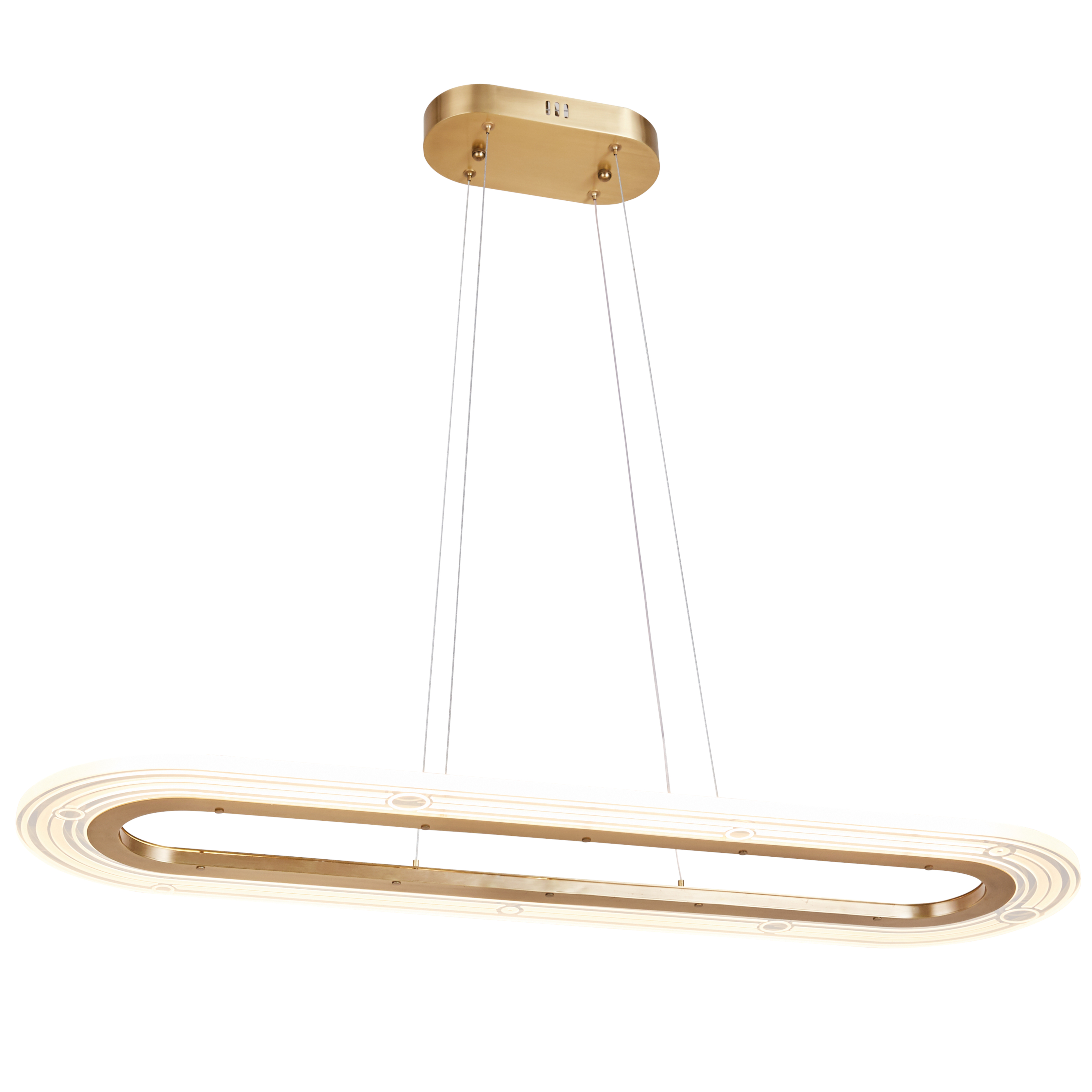 Leslie Slimline Brass LED Oval Pendant