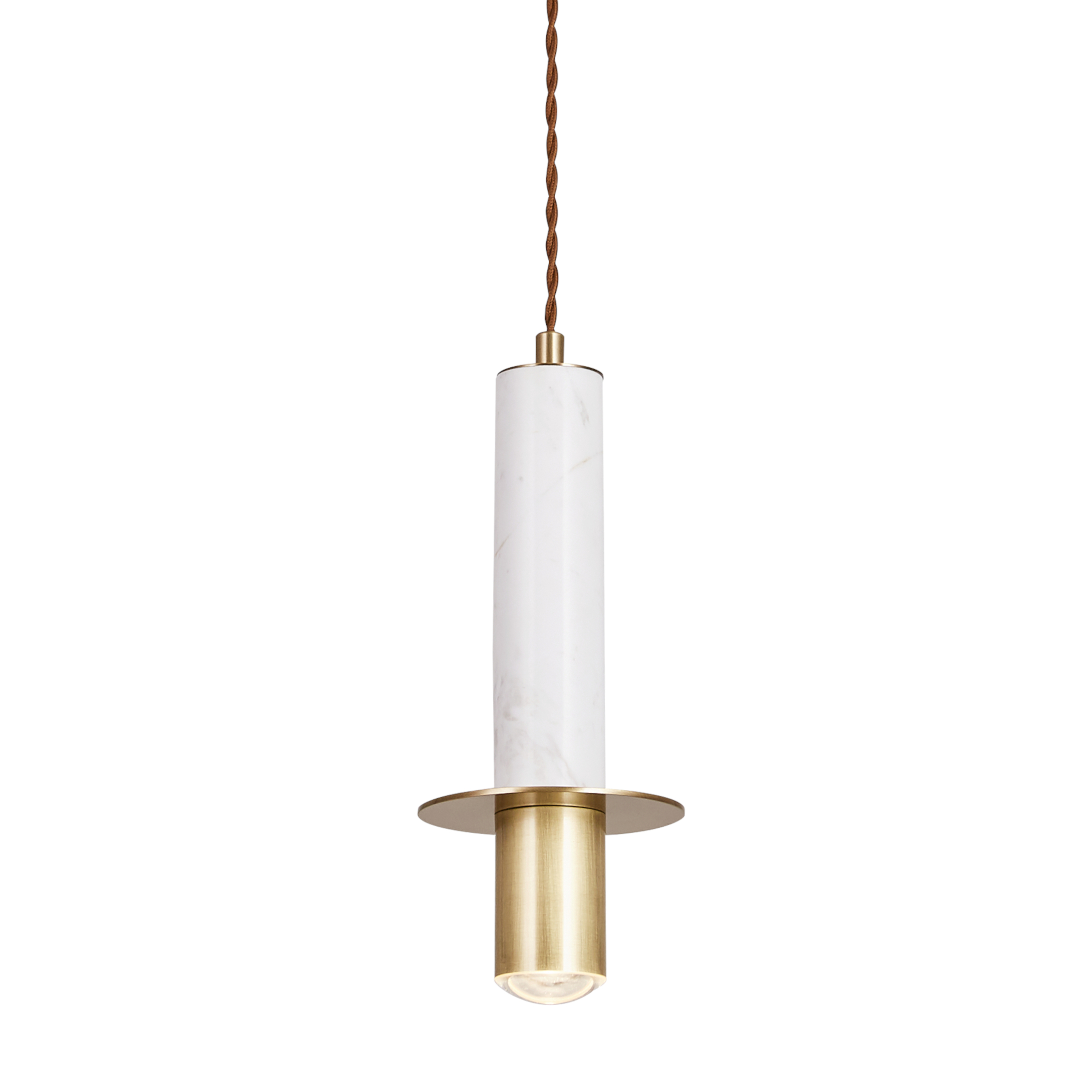 Loco White Brass LED Pendant