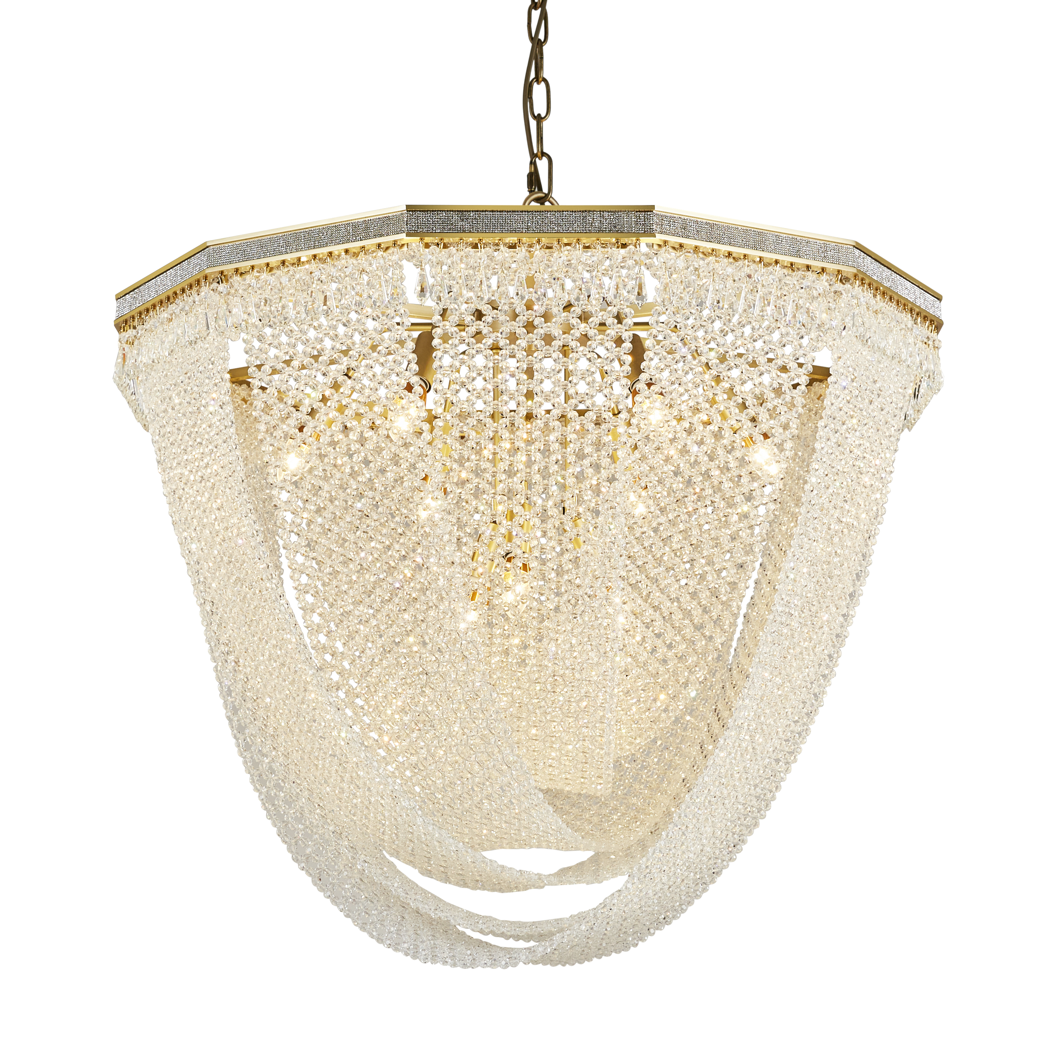 Madeira Brass Crystal Pendant Chandelier