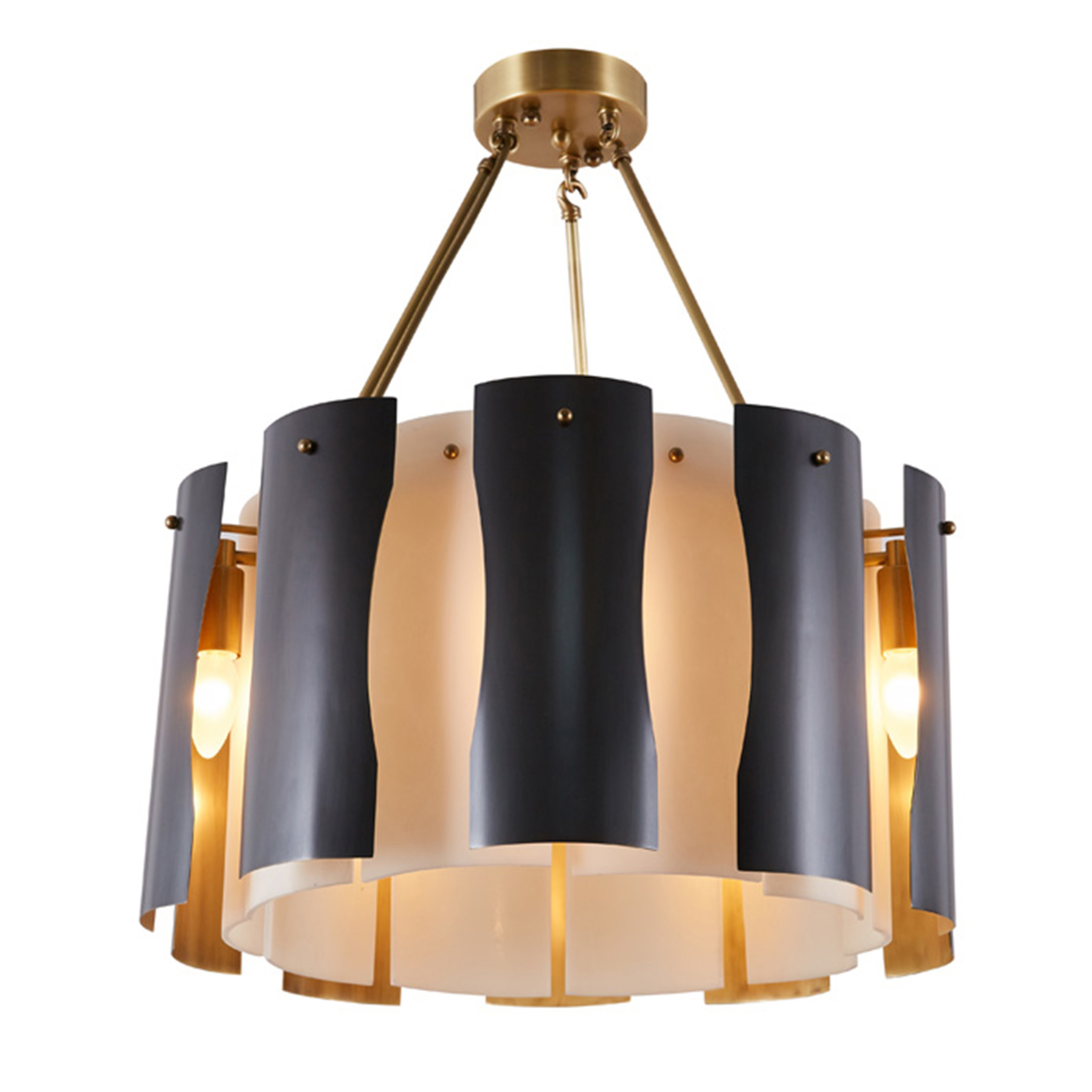 Minori Black Brass Drum Pendant