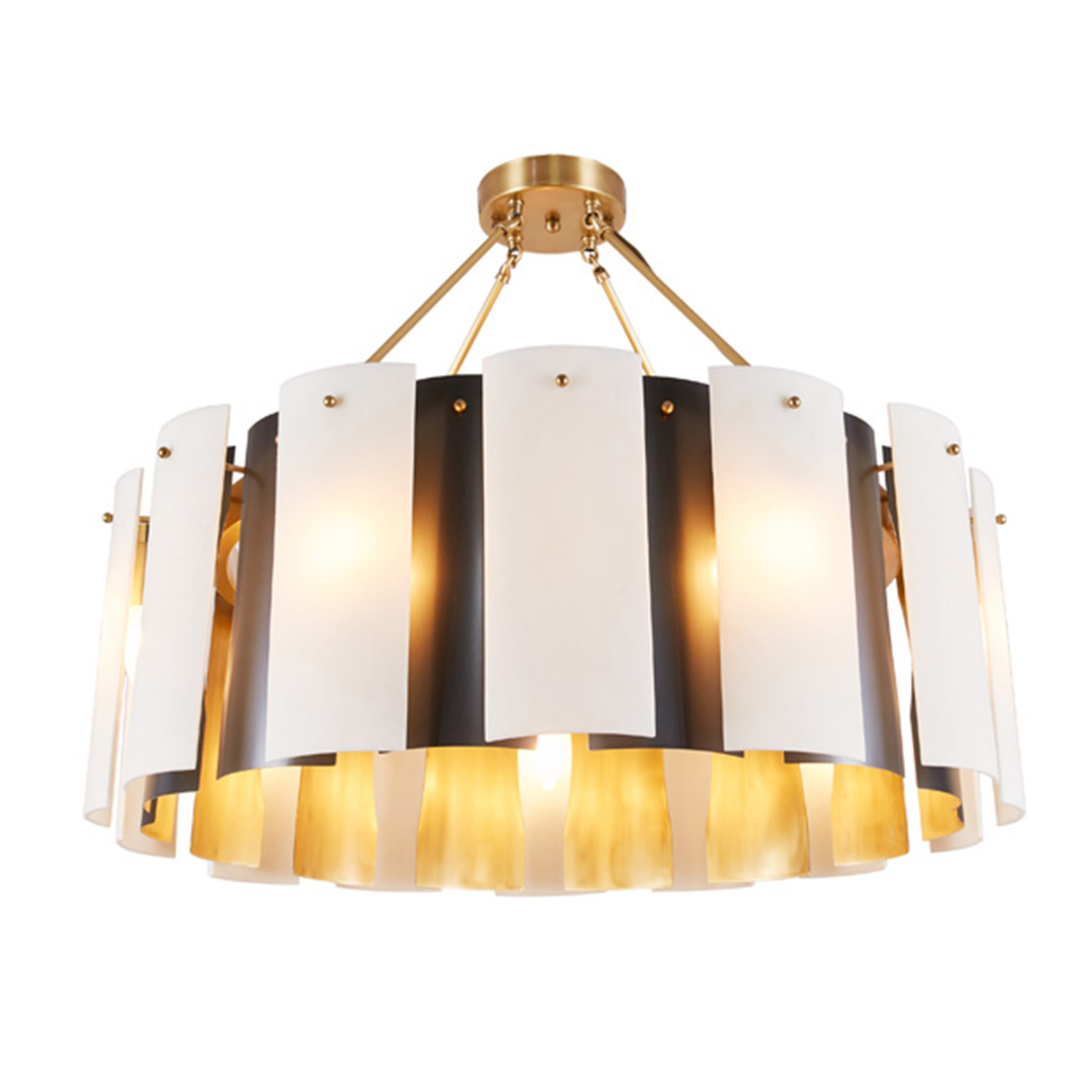 Minori White Brass Drum Pendant