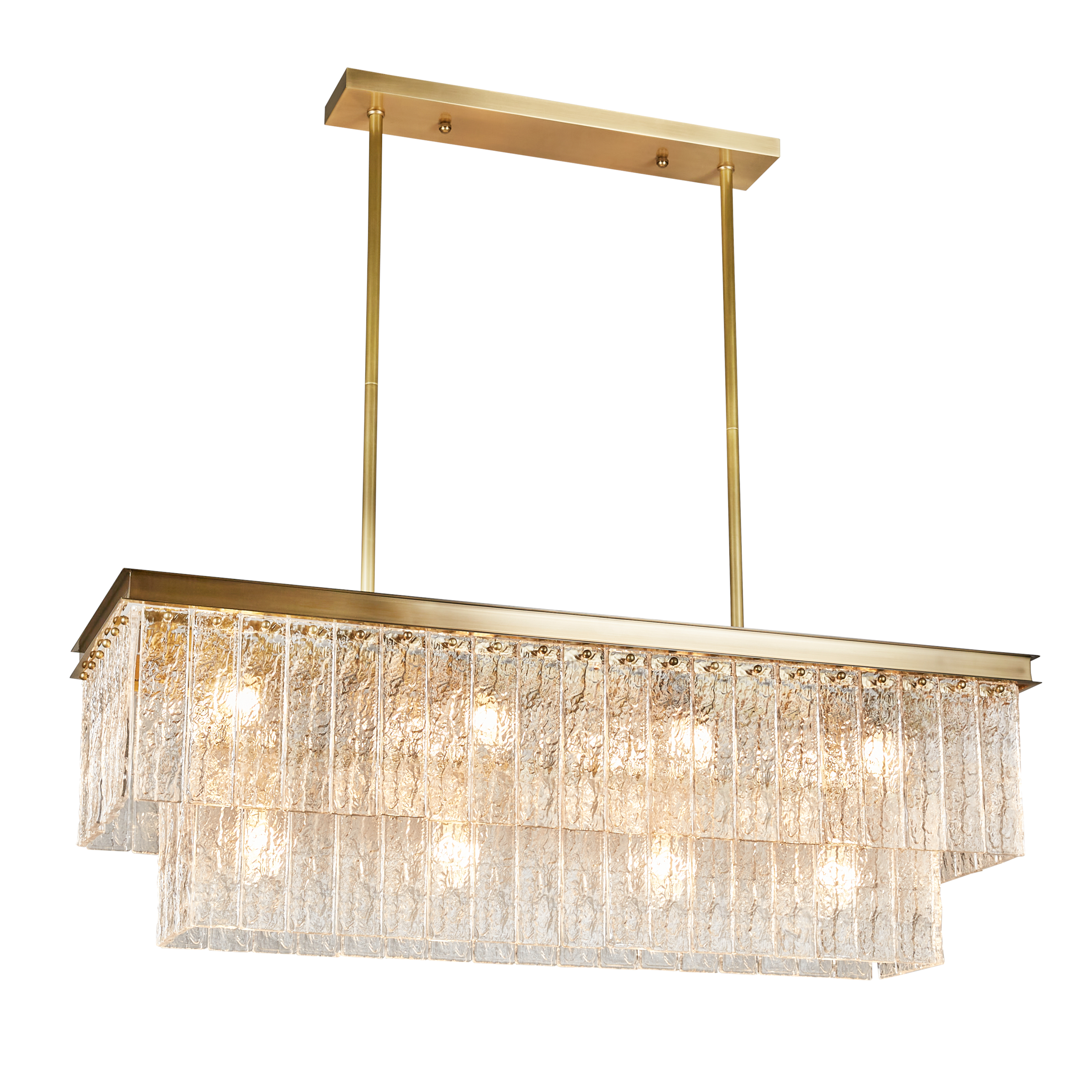 Nyx Rectangular Brass Glass Pendant
