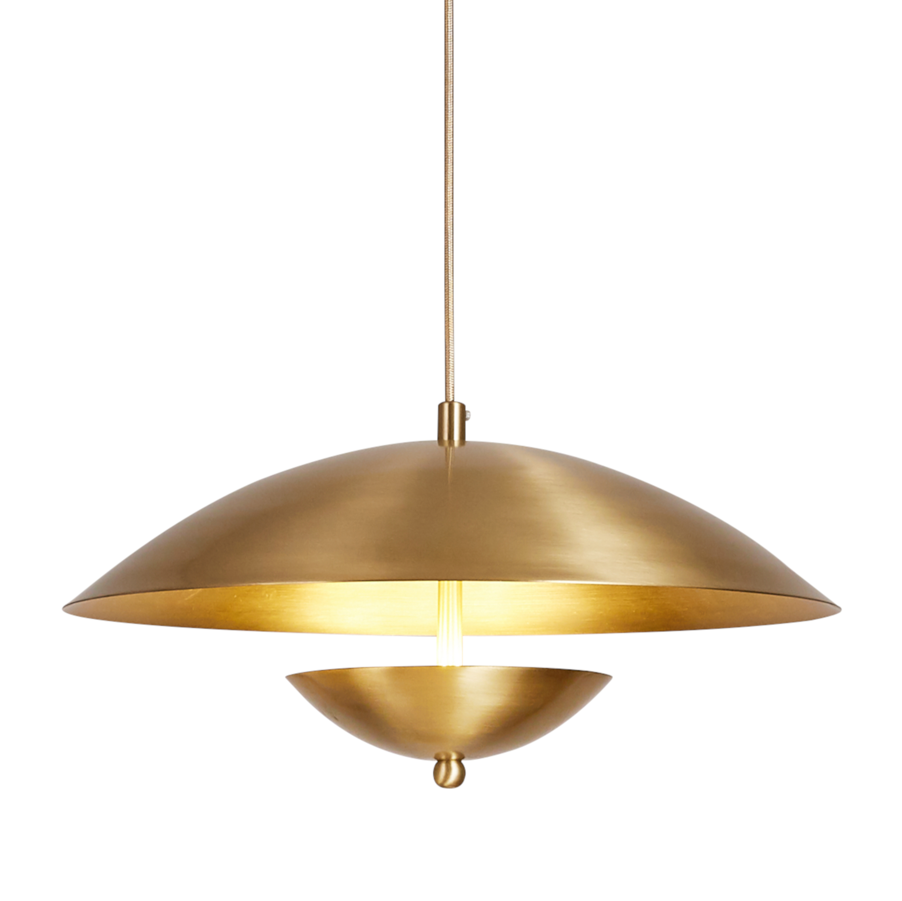 Onyx Brushed Brass Metal Pendant