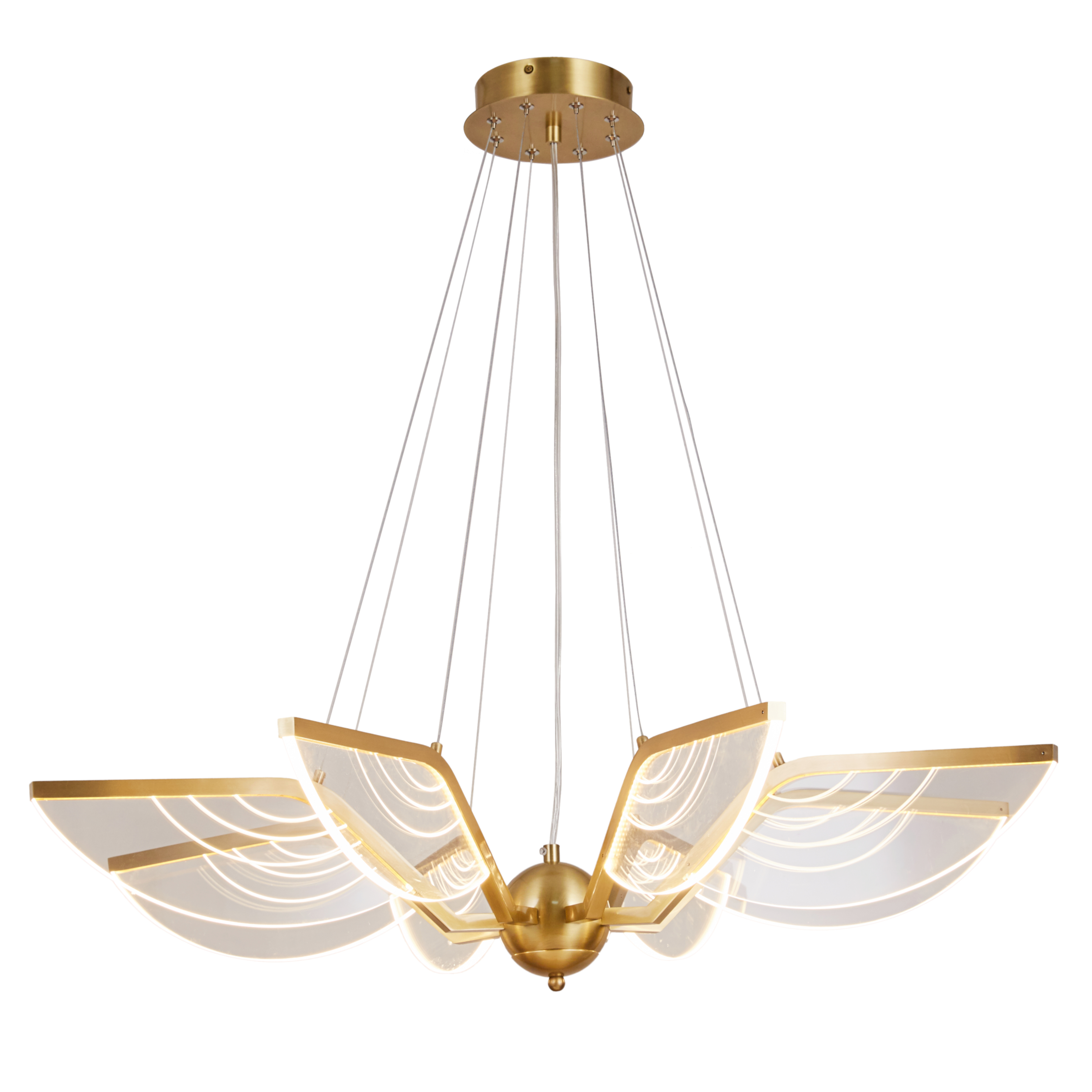 Rhine Brass Winged LED Chandelier