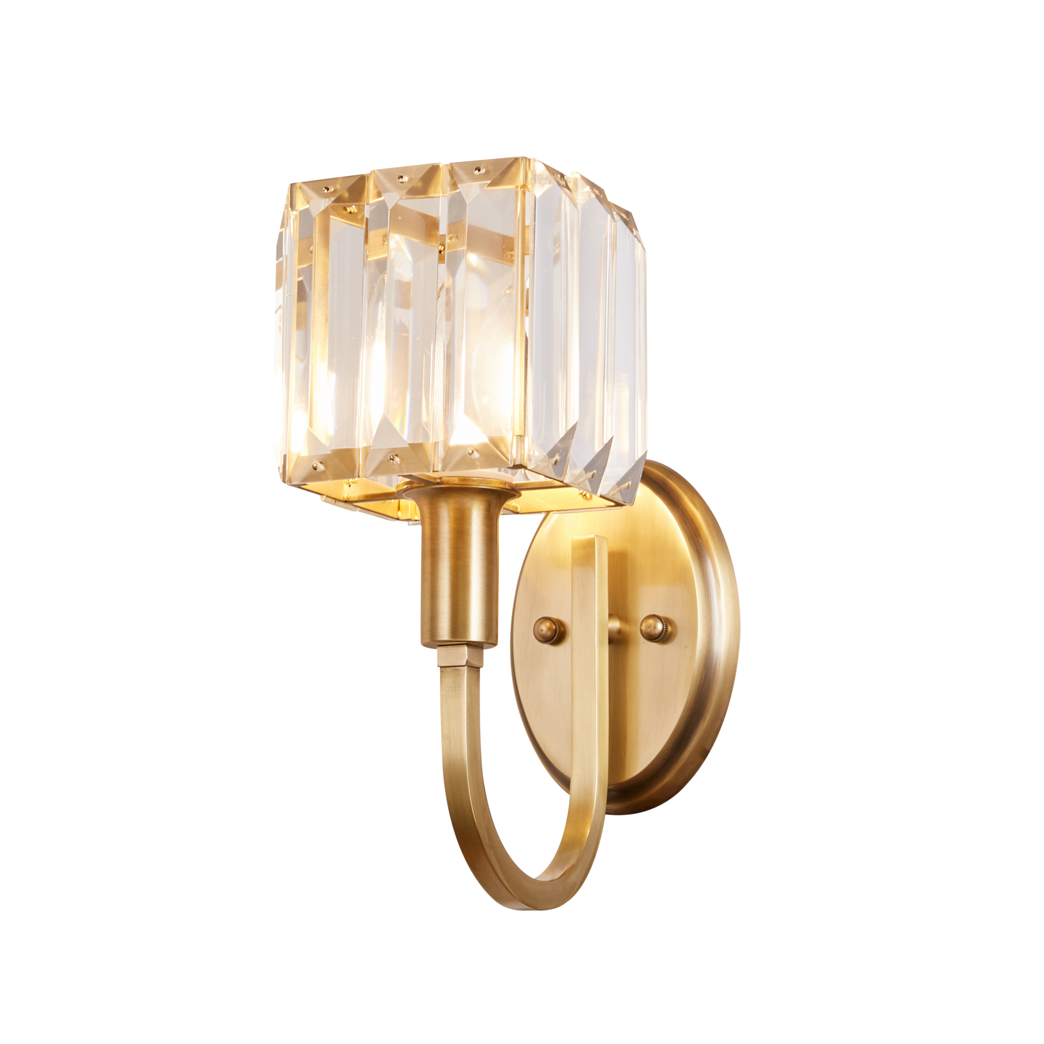 Ultair Brass Crystal Single Wall Lamp