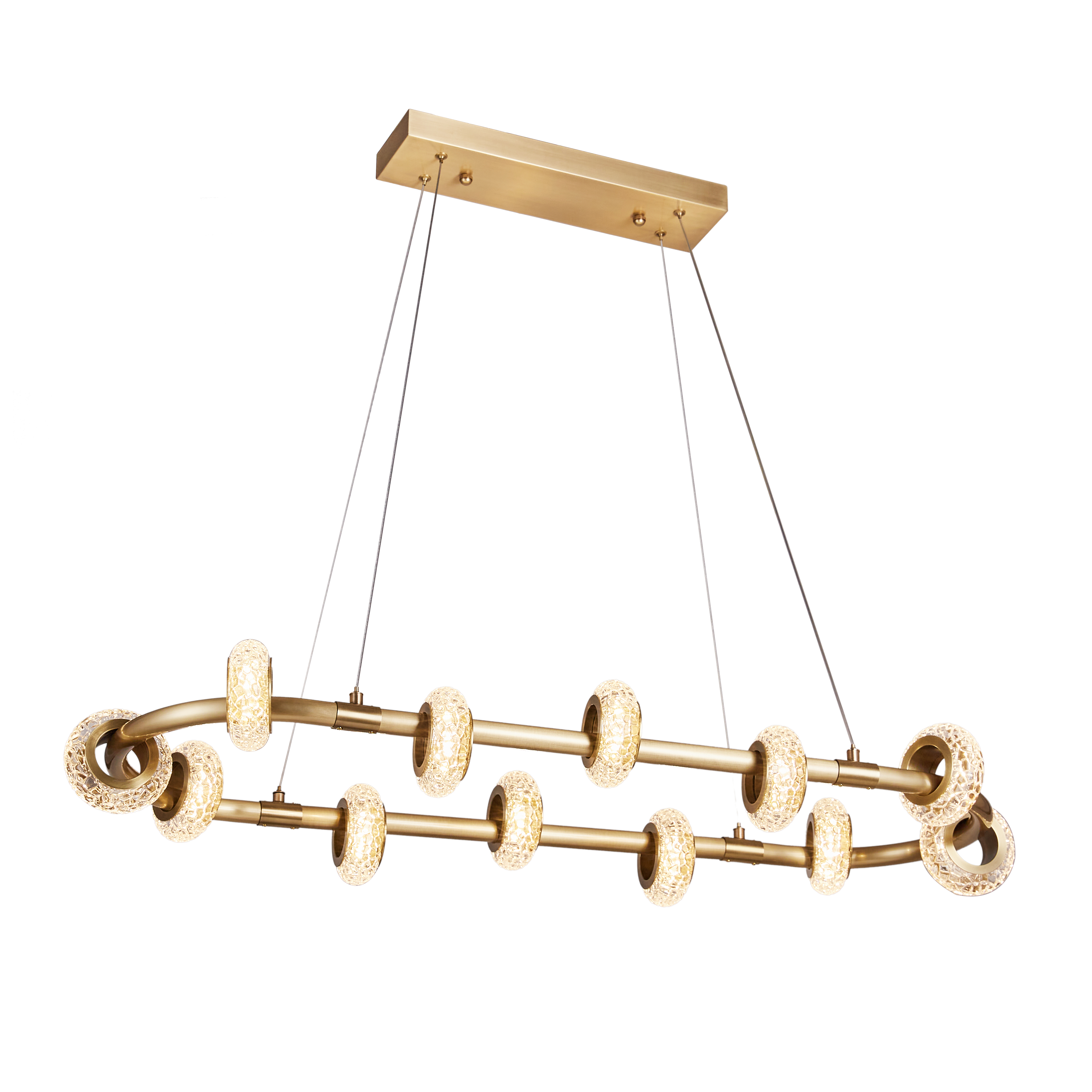 Warsaw Brass LED Oval Pendant Chandelier
