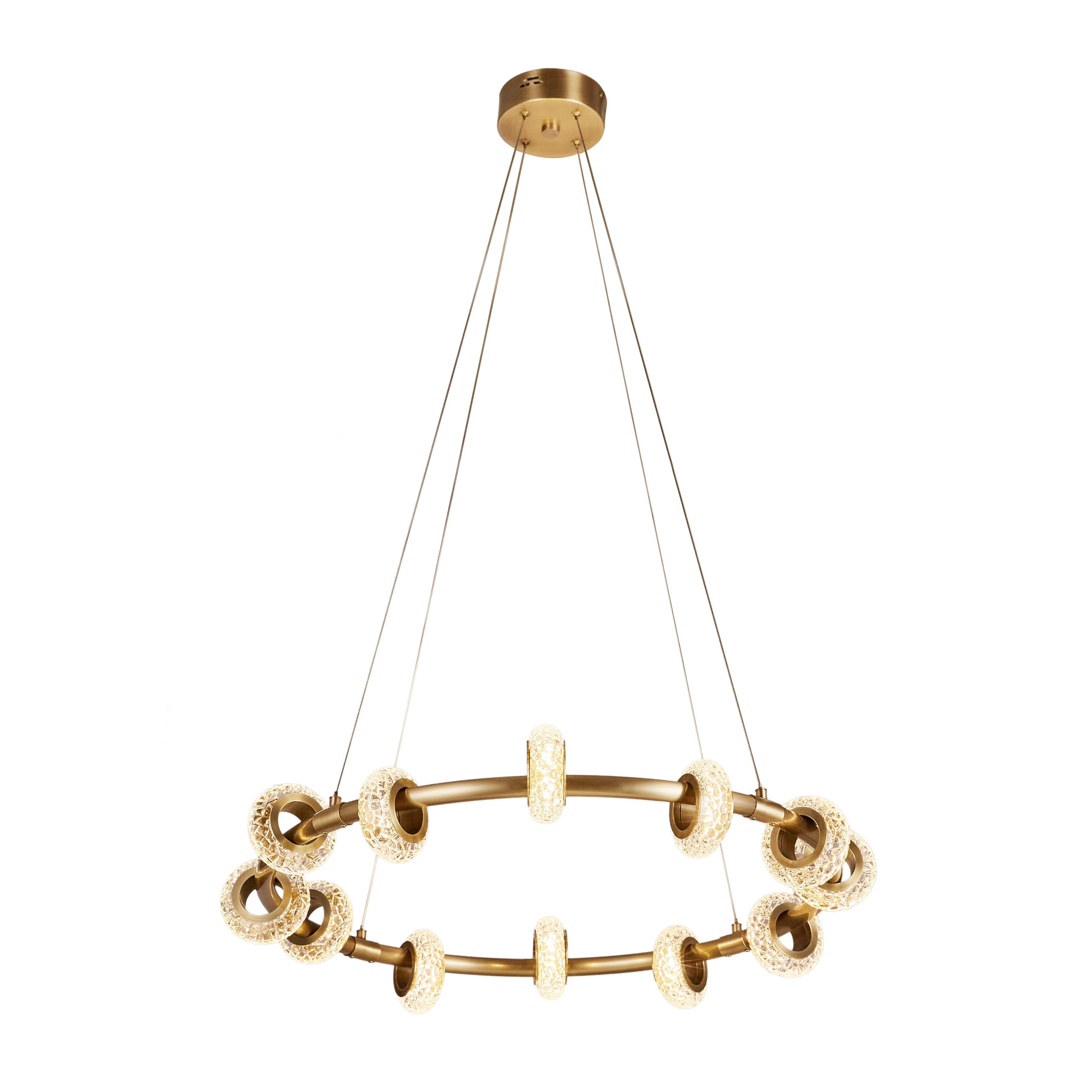 Warsaw Brass LED Ring Pendant Chandelier