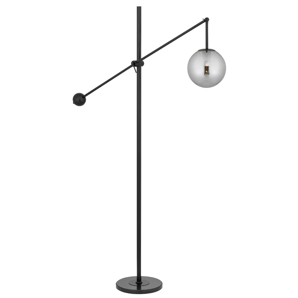 Kobe Black Smoke Glass Floor Lamp