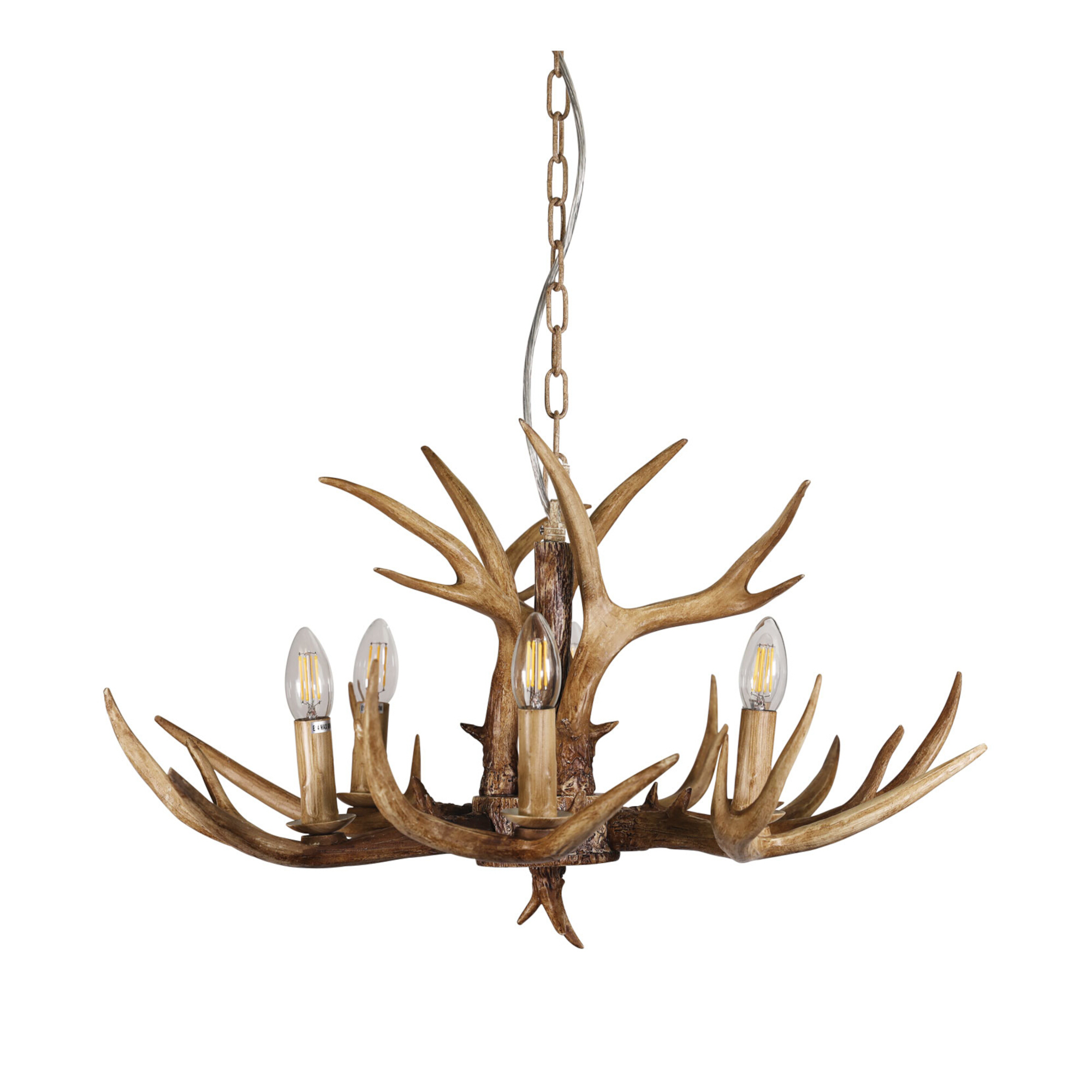 Congo Antler Resin Designer Sextet Chandelier